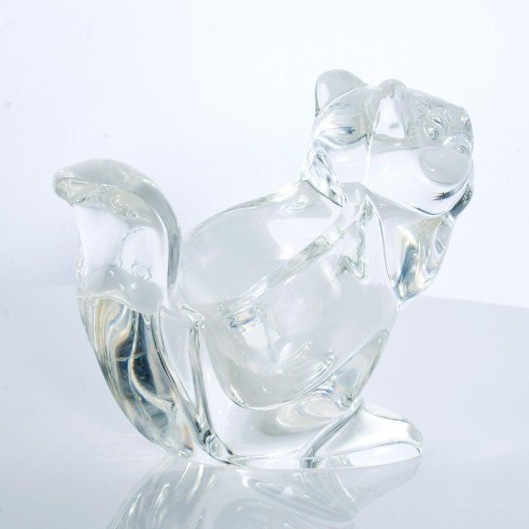 1980s Modern Crystal Glass Candy Dish Squirrel Figurine 1