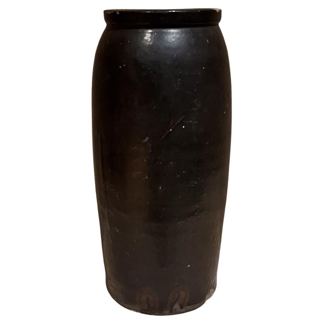 1980s Modern Dark Brown Ceramic Vase
