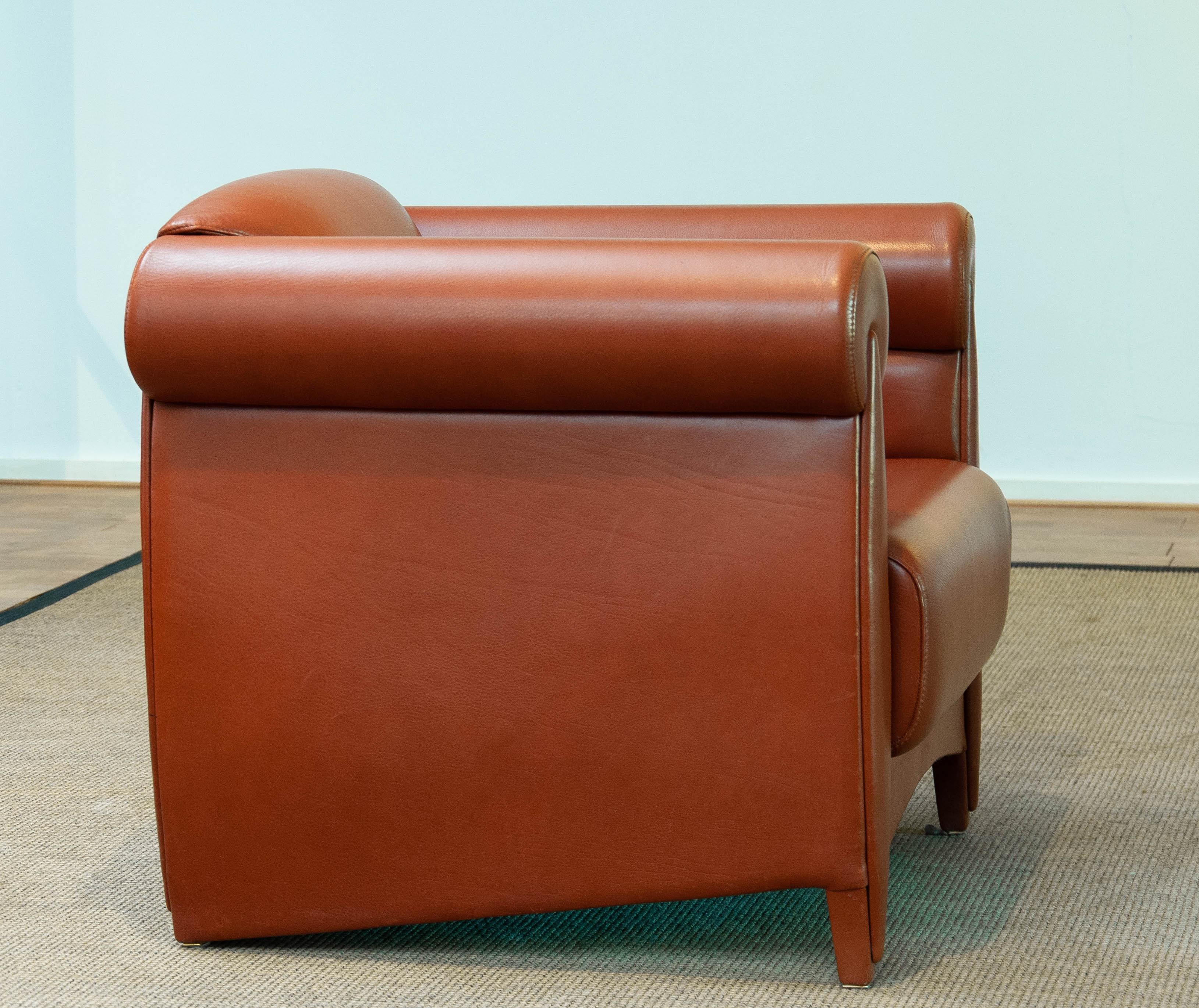 1980s Modern Lounge / Club Chair in Cognac Leather by Klaus Wettergren Denmark For Sale 5