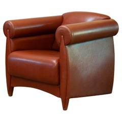 1980s Modern Lounge / Club Chair in Cognac Leather by Klaus Wettergren Denmark