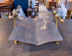 1980s Modern Magazine Rack in Brass and Iron Designed by David Marshall