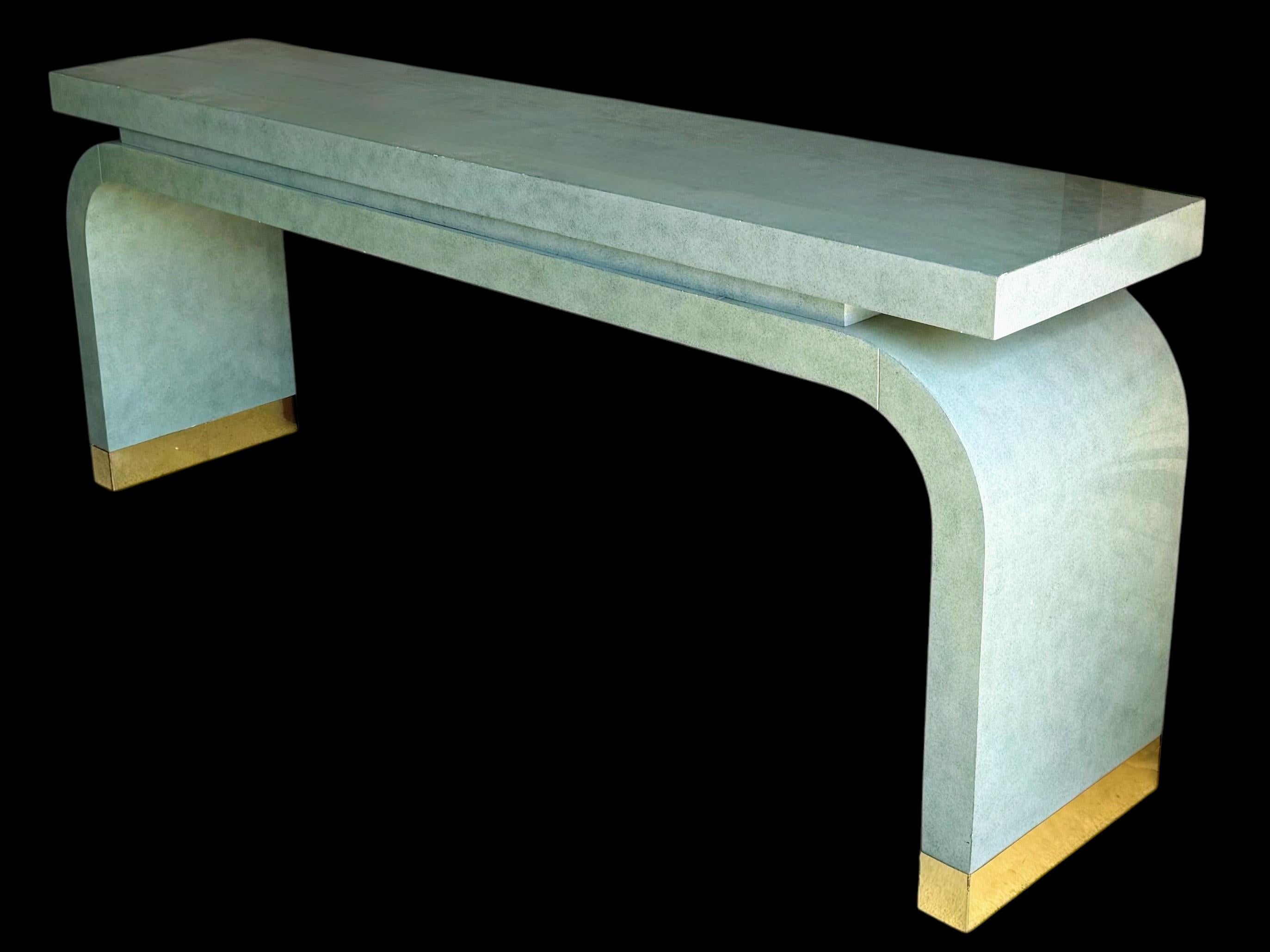 1980s Modern Ming Style Console Table Att. Alessandro For Baker Fueniture In Good Condition For Sale In Kennesaw, GA