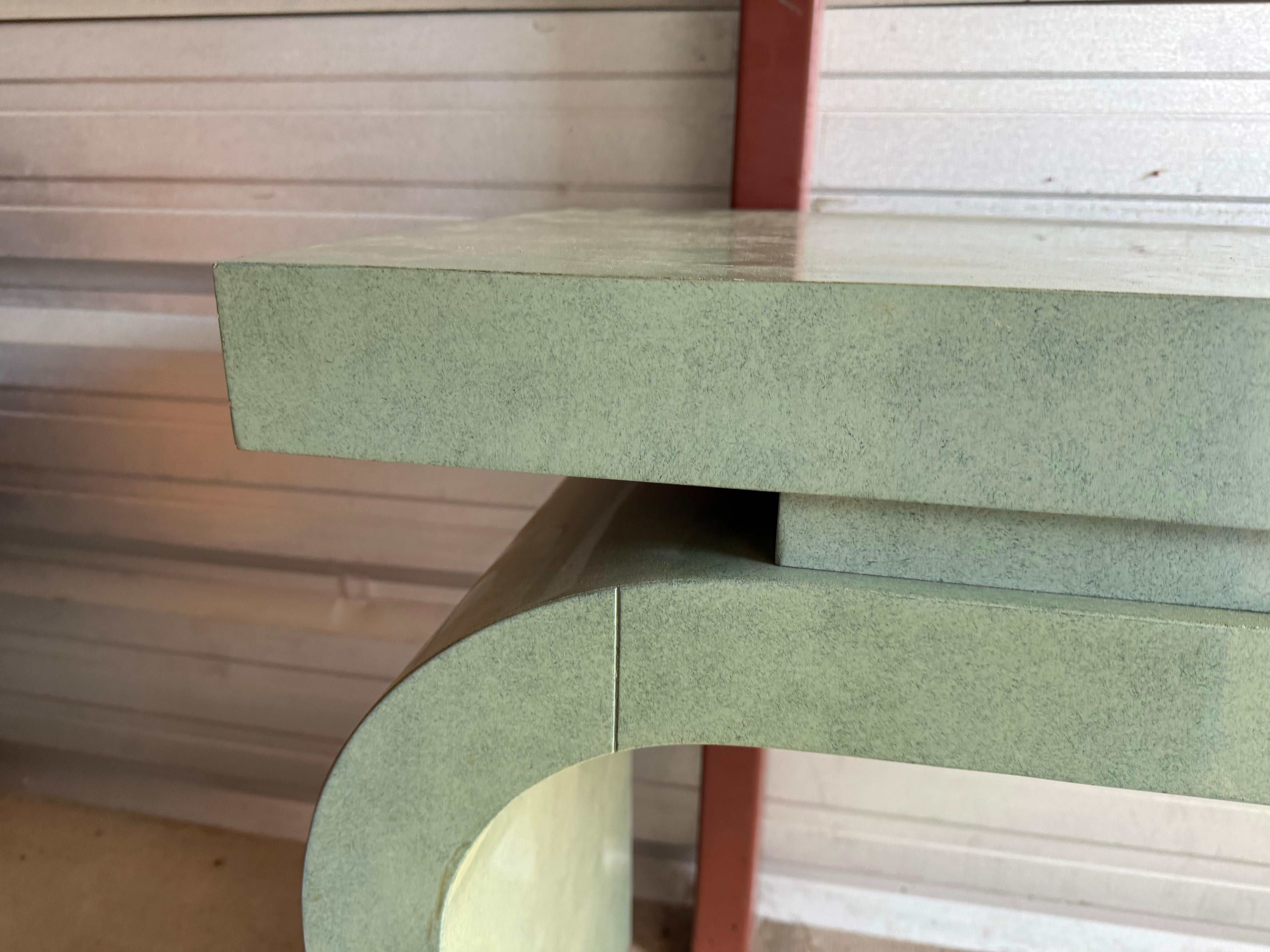 Brass 1980s Modern Ming Style Console Table Att. Alessandro For Baker Fueniture For Sale