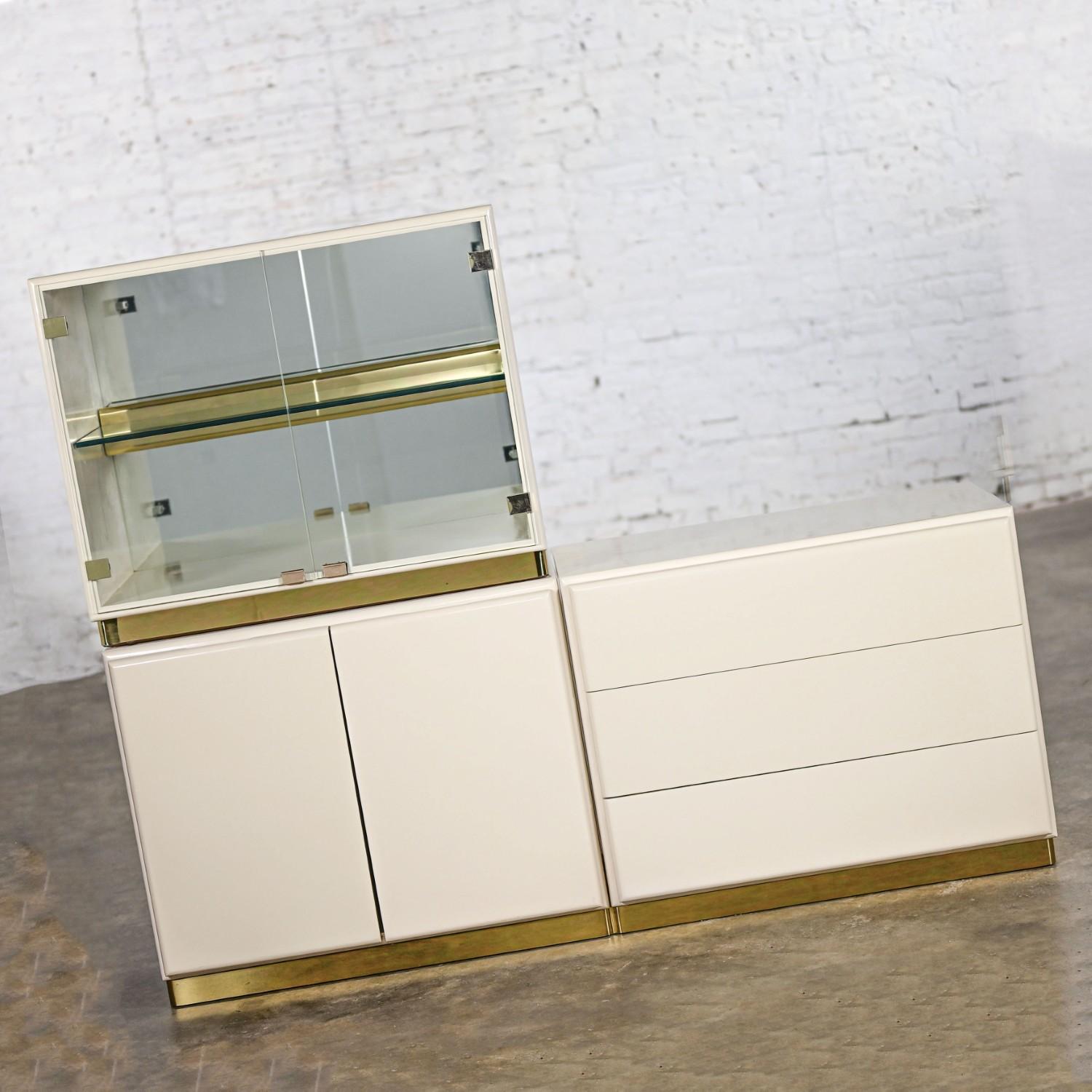 American 1980s Modern Modular Storage System by Milo Baughman for Thayer Coggin 3 Pieces For Sale