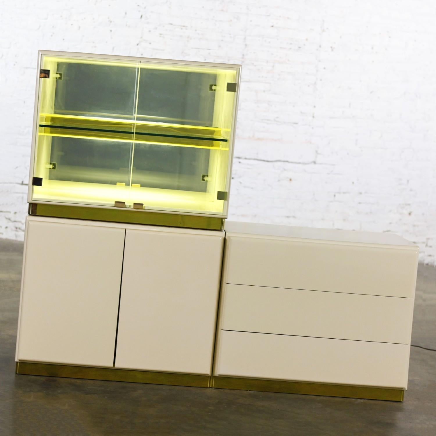 20th Century 1980s Modern Modular Storage System by Milo Baughman for Thayer Coggin 3 Pieces For Sale