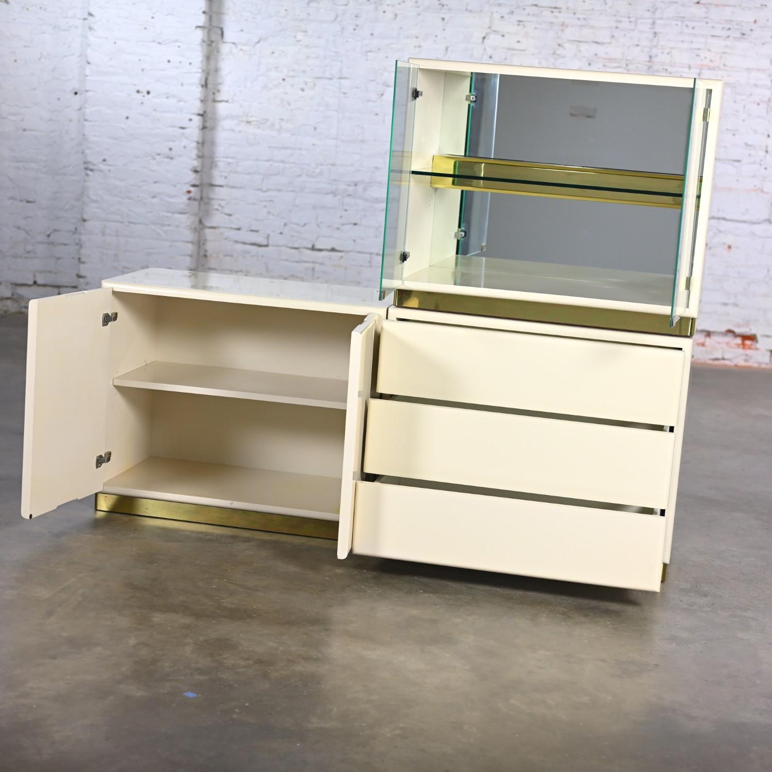 1980s Modern Modular Storage System by Milo Baughman for Thayer Coggin 3 Pieces For Sale 1