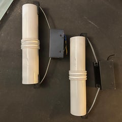 Grandes appliques murales italiennes modernes en verre de Murano et métal des années 1980 par Leucos