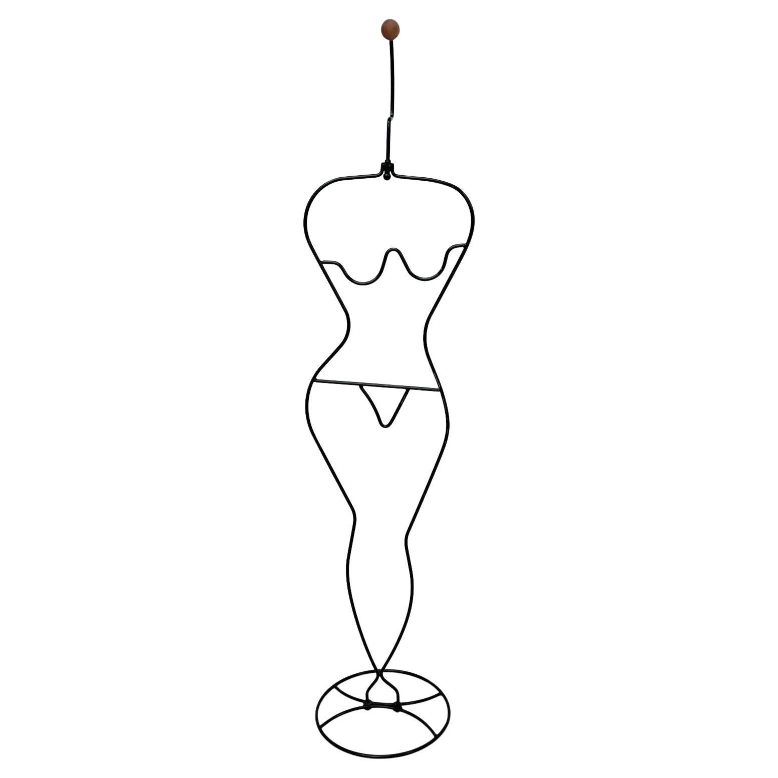 1980s Modern Nude Valet Tubular Metal Art Häpen by Ehlén Johansson Sweden