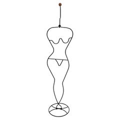 1980s Modern Nude Valet Tubular Metal Art Häpen by Ehlén Johansson Sweden