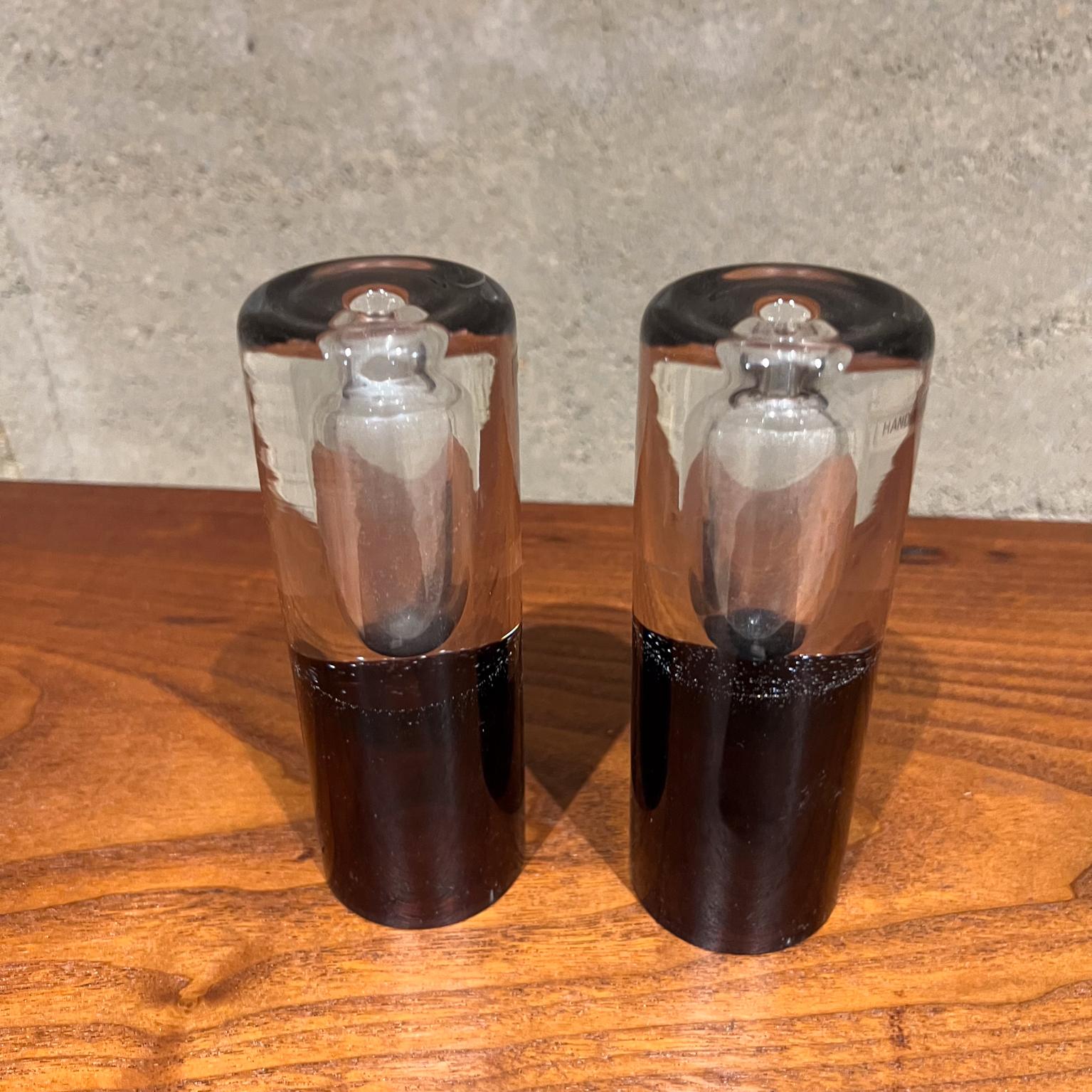 Mid-Century Modern 1980s Modern Pair Art Glass Vases Controlled Bubble Poland For Sale