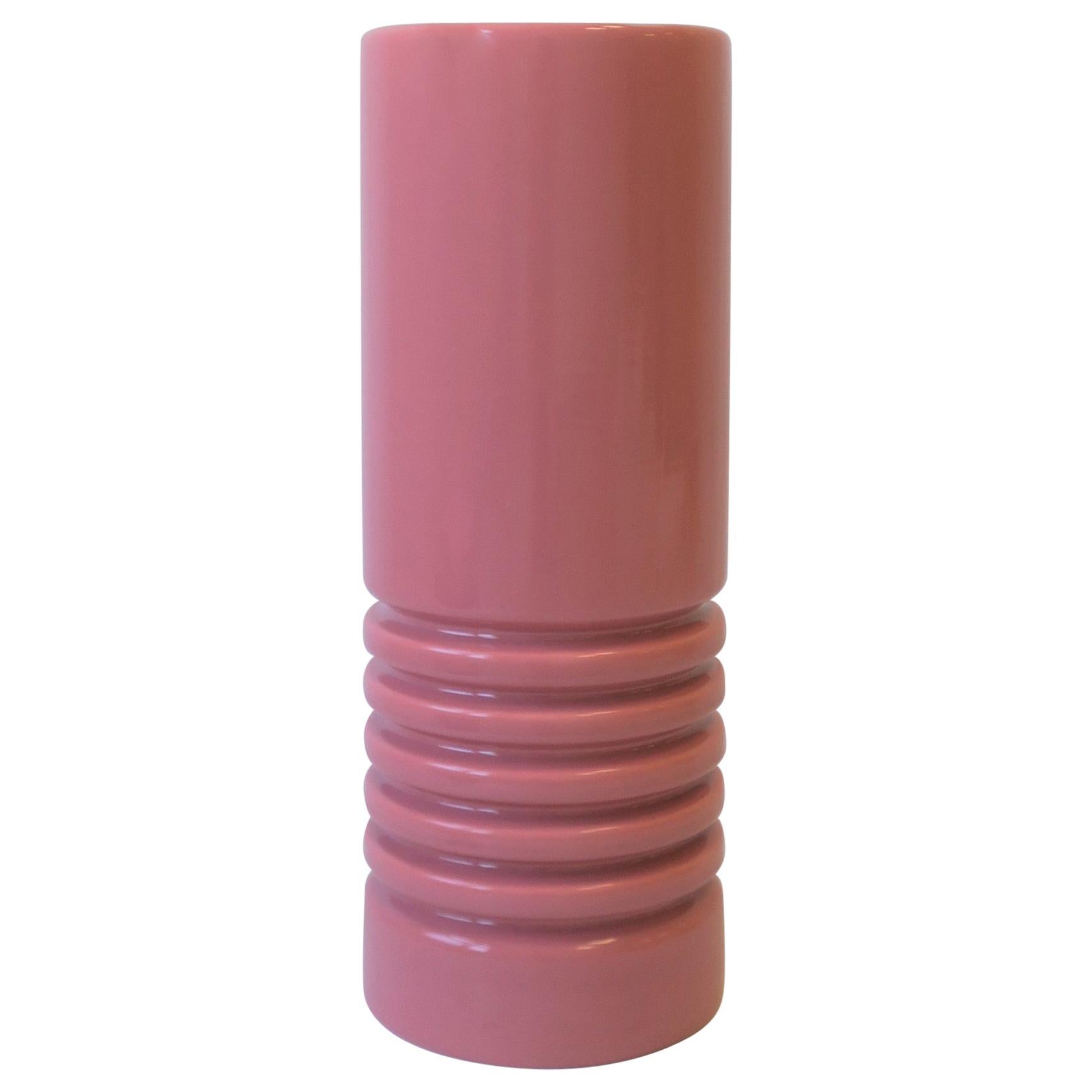 Modern Pink Ceramic Vase by Haeger, circa 1980s