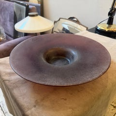 1980s Modern Purple Scavo Murano Glass Centerpiece Attributed to Cenedese