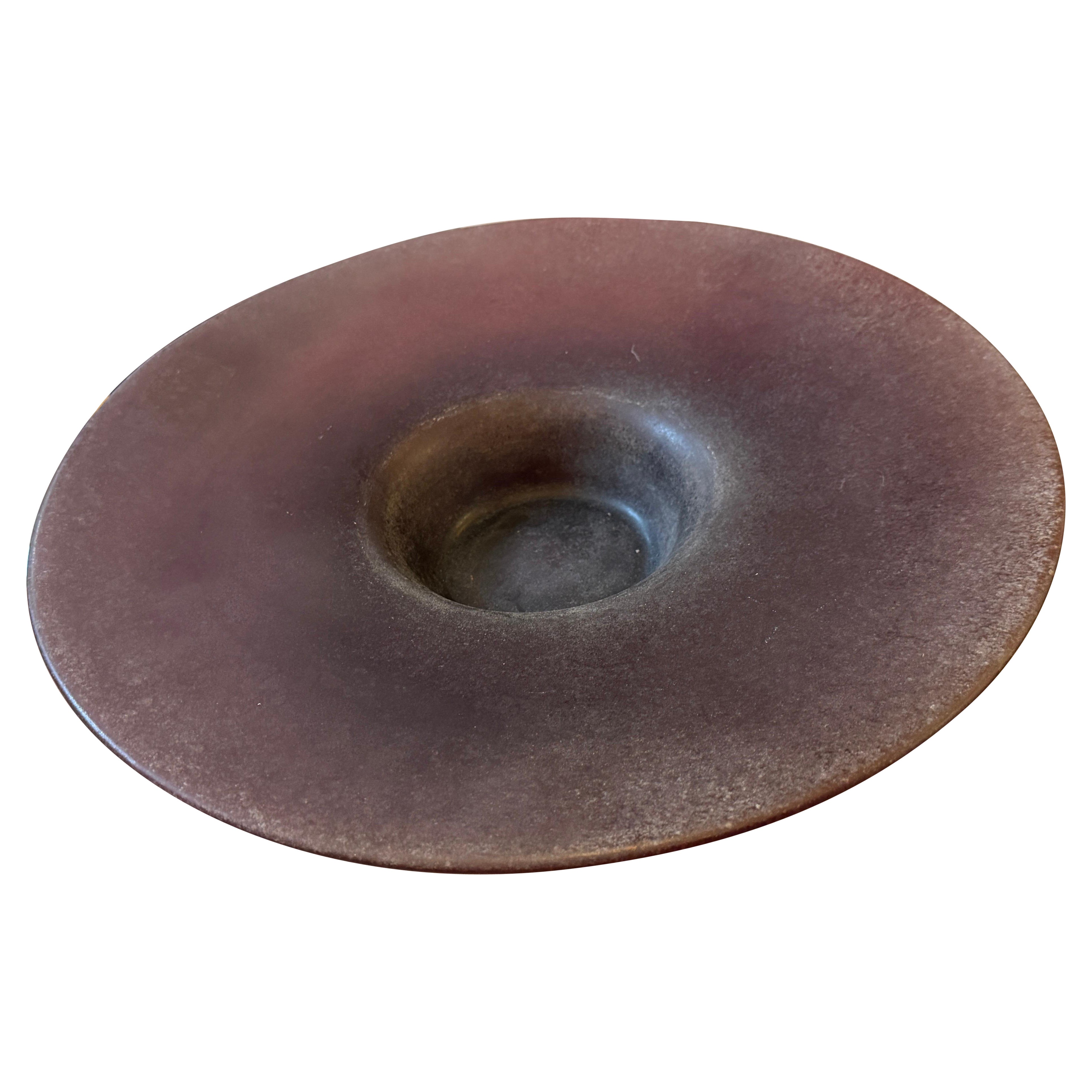 Centre de table moderne en verre Murano violet des années 1980 attribué à Cenedese Scavo en vente