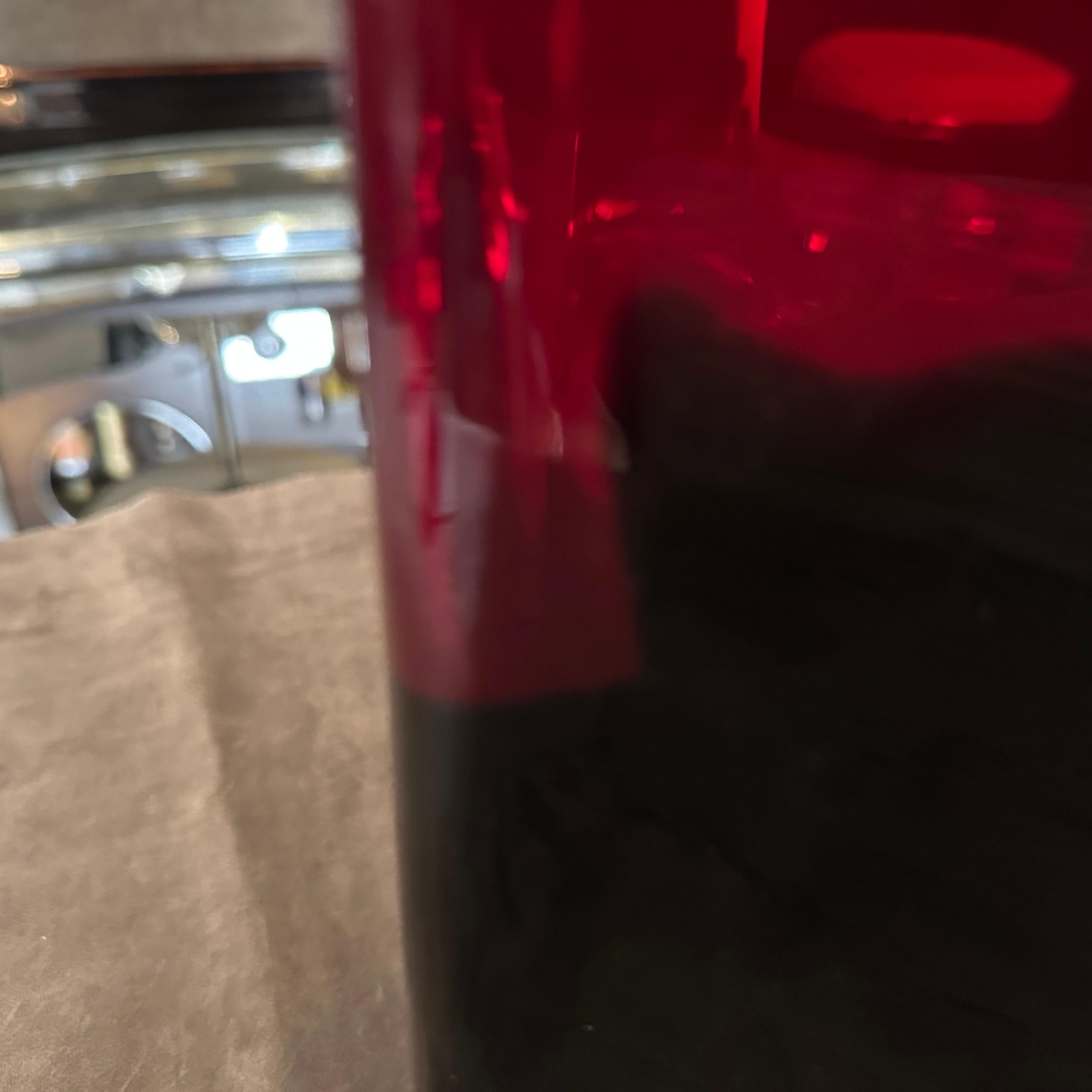 Vaso moderno anni '80 in vetro di Murano rosso e nero di Carlo Moretti in vendita 4