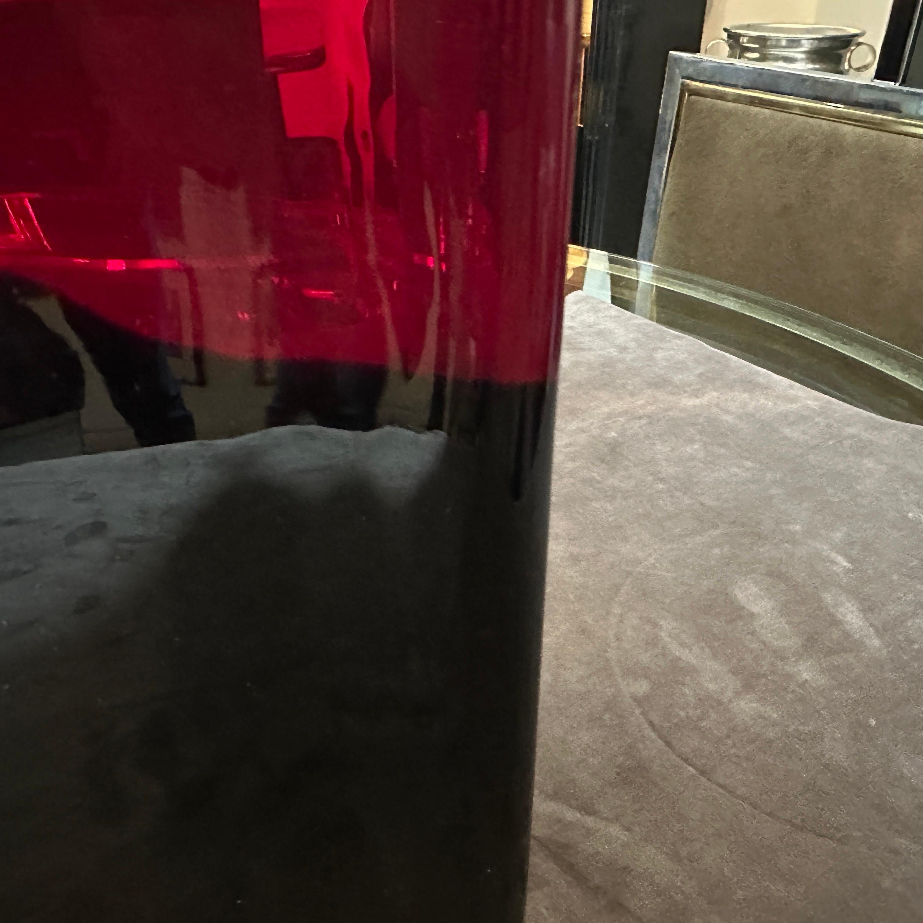 Vaso moderno anni '80 in vetro di Murano rosso e nero di Carlo Moretti in vendita 6