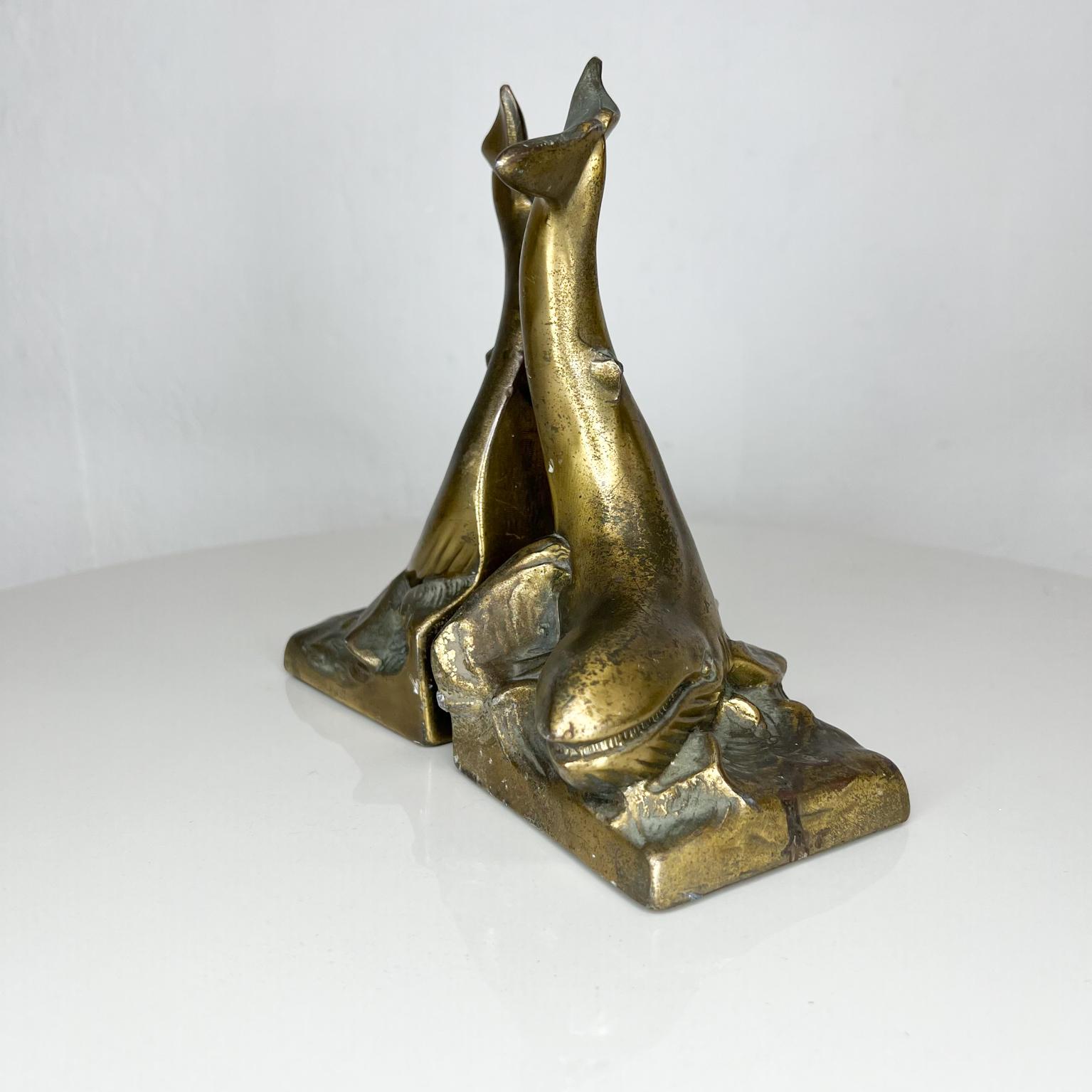 brass whale bookends