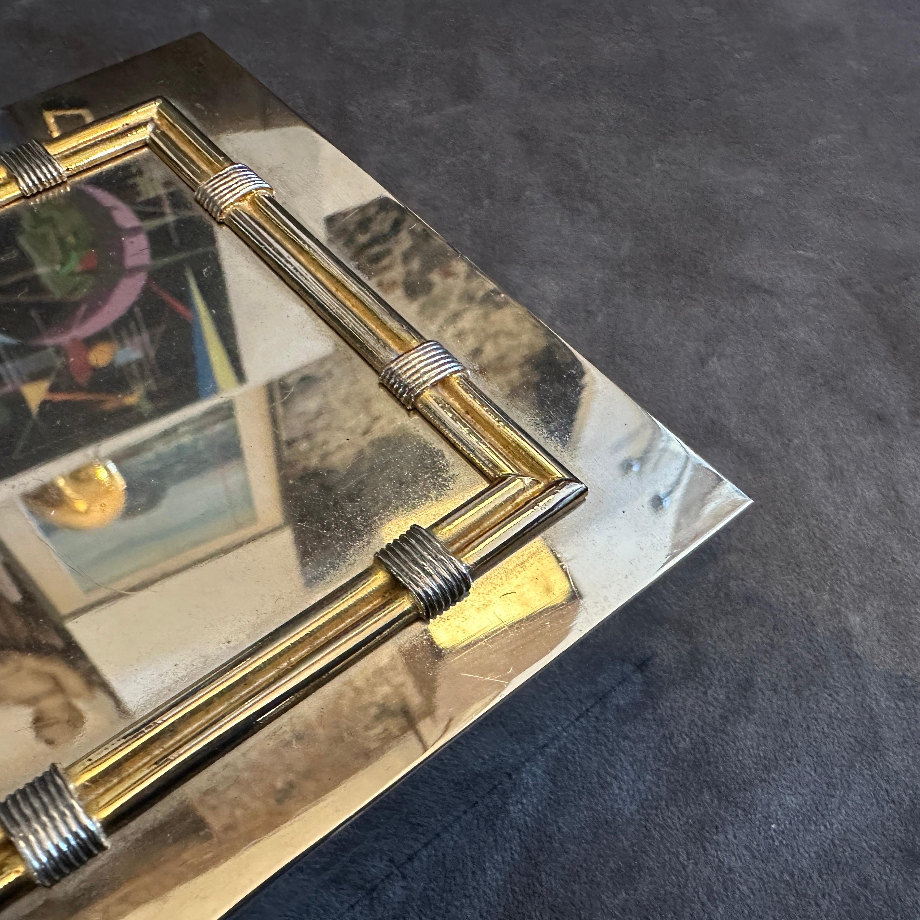 Scatola di lusso moderna degli anni '80 in ottone e placcata in argento di Gucci Florence in vendita 5