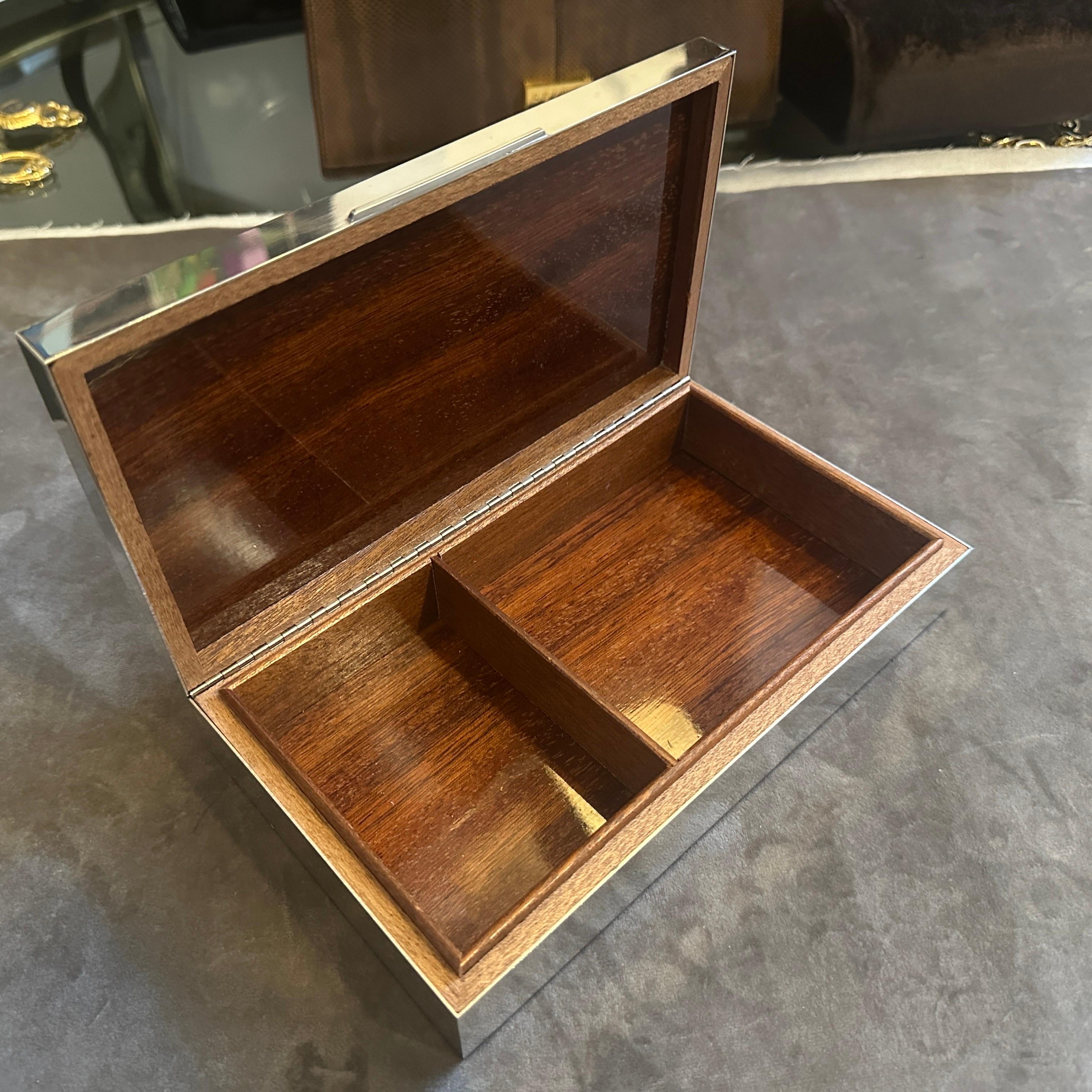 Scatola di lusso moderna degli anni '80 in ottone e placcata in argento di Gucci Florence in vendita 6