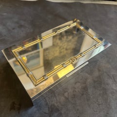 Caja de lujo moderna de los años 80 chapada en plata y latón de Gucci Florencia