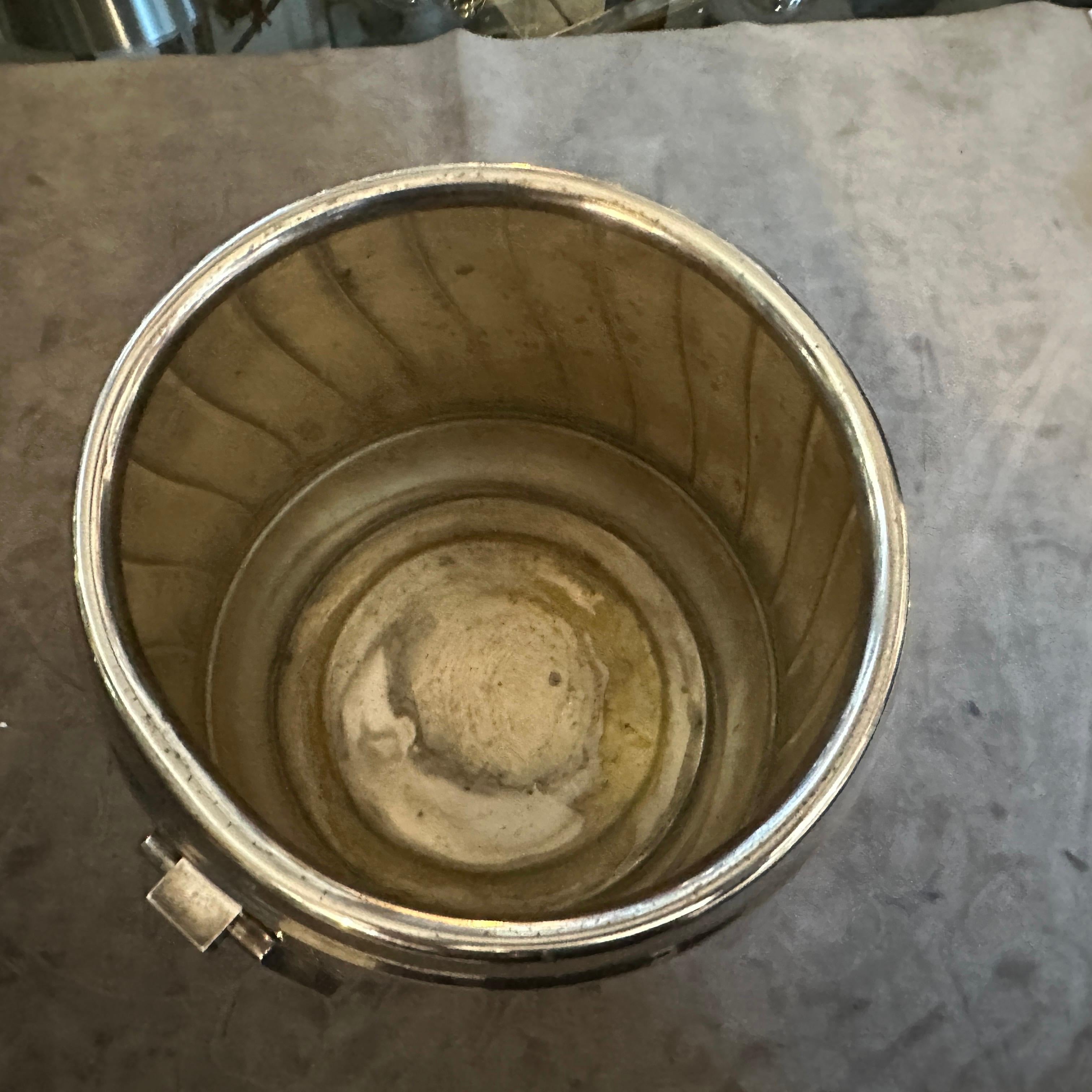 1980s Modern Silver Plated Italian Wine Cooler by Calegaro For Sale 7