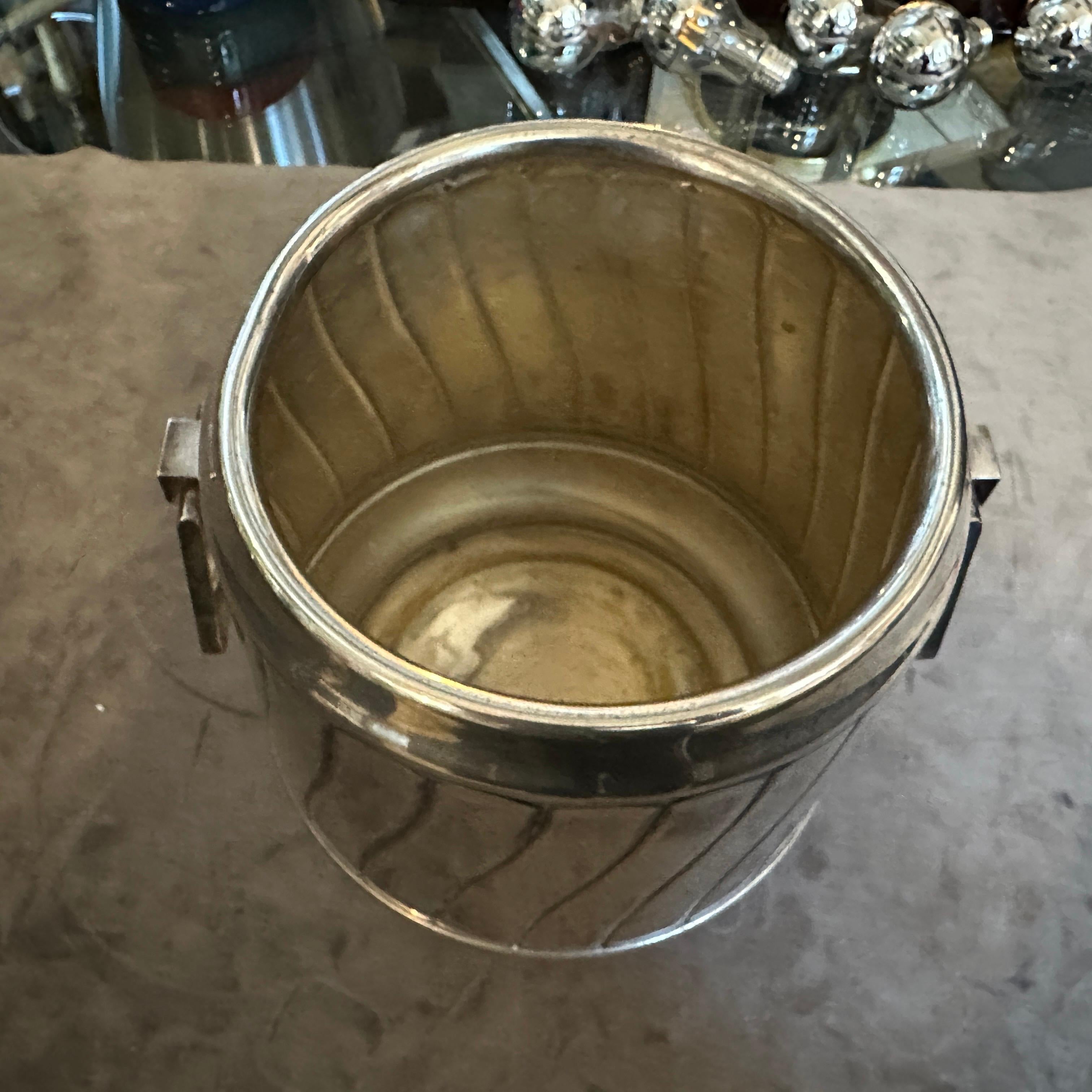 1980s Modern Silver Plated Italian Wine Cooler by Calegaro For Sale 8