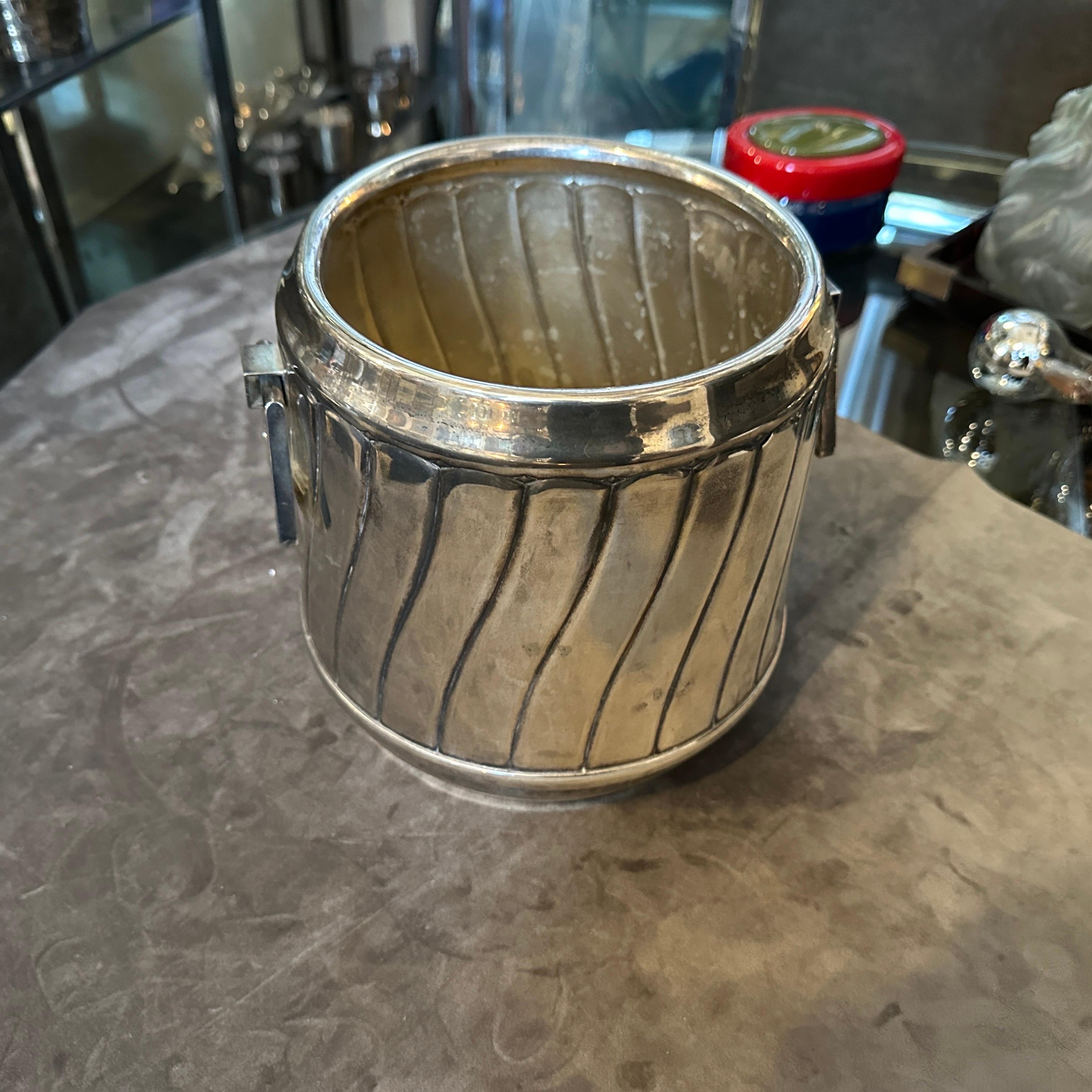 20th Century 1980s Modern Silver Plated Italian Wine Cooler by Calegaro For Sale