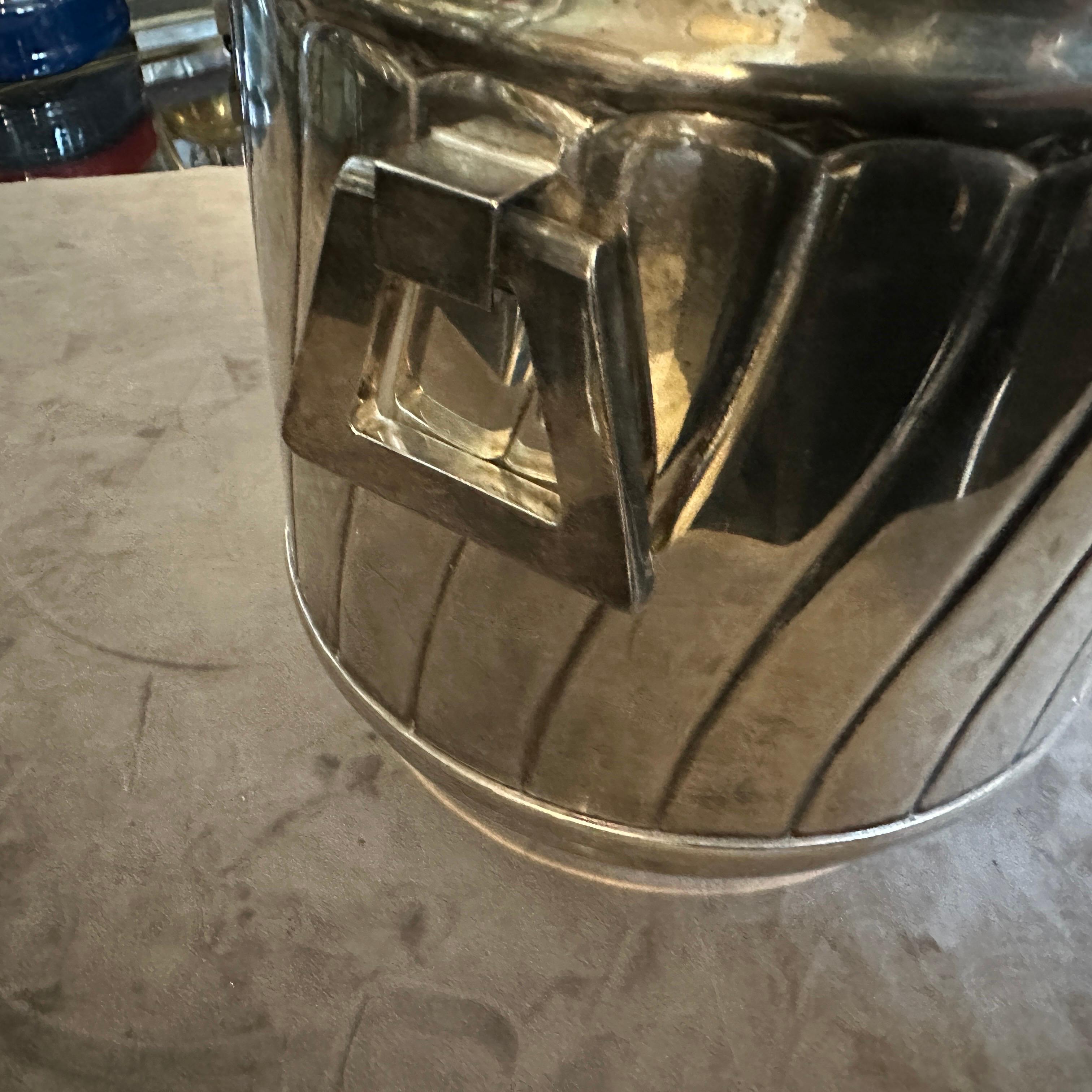 1980s Modern Silver Plated Italian Wine Cooler by Calegaro For Sale 5