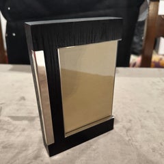 1980s Modern Sterling Silver and Ebonized Wood Picture Frame by Silvan
