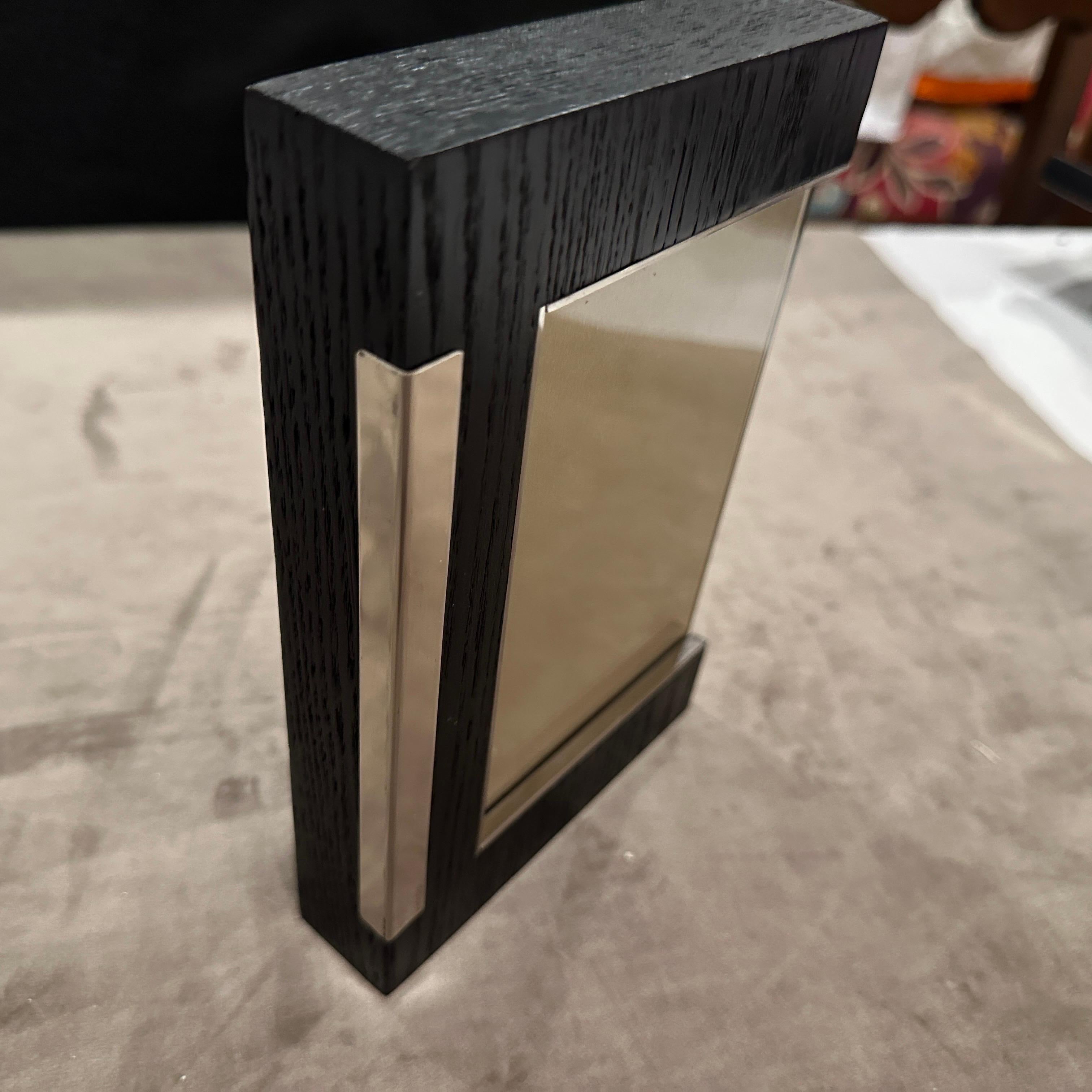 1980s Modern Sterling Silver and Ebonized Wood Picture Frame by Silvan (Handgefertigt) im Angebot