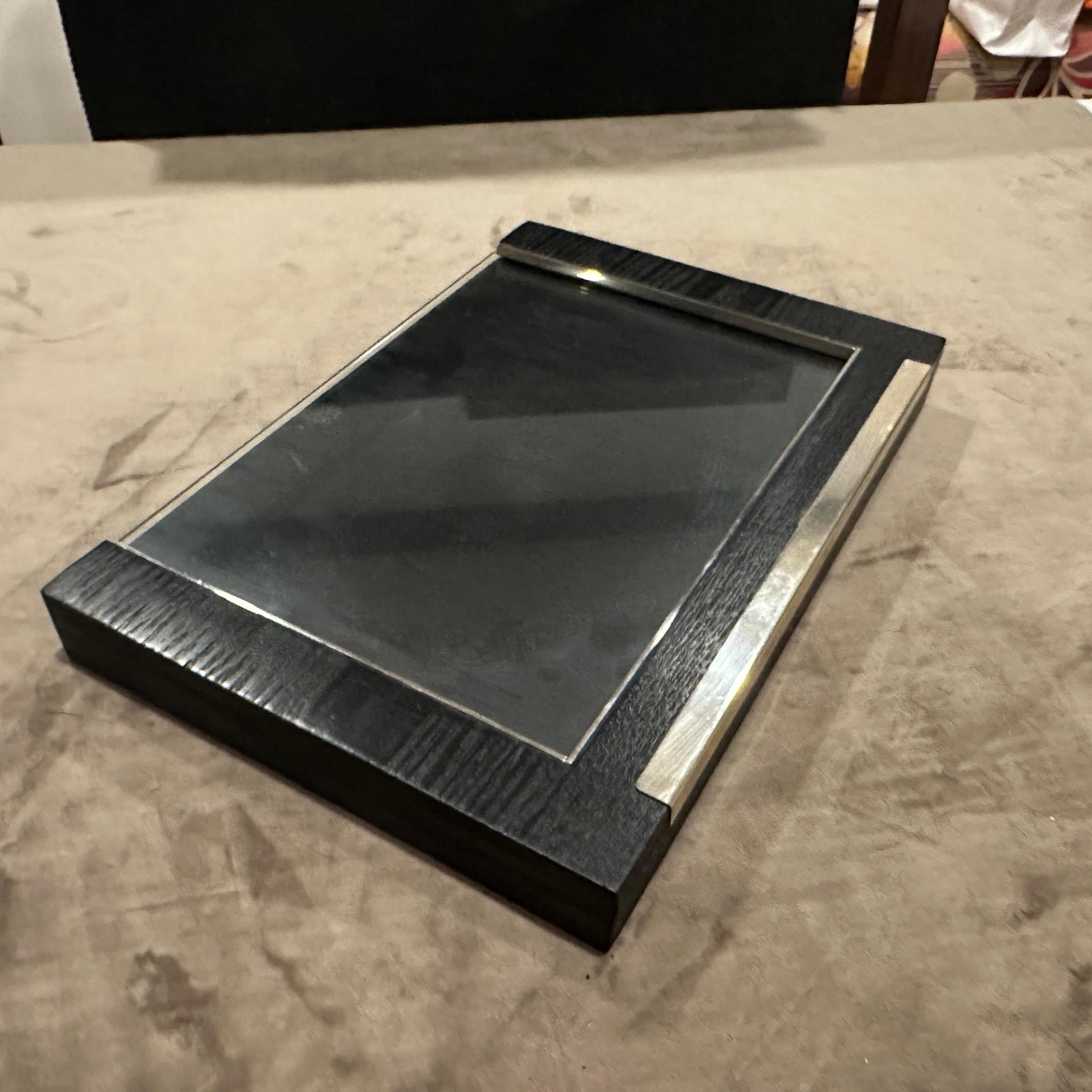 Cornice moderna degli anni '80 in argento sterling e legno ebanizzato di Silvan In condizioni ottime in vendita a Aci Castello, IT