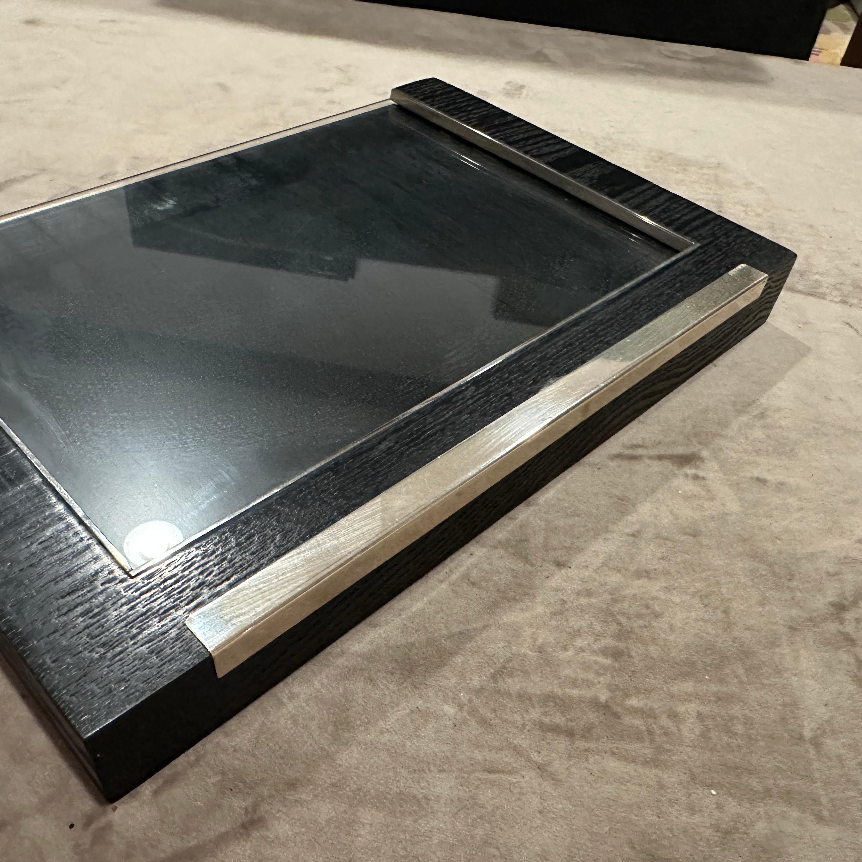 Argento 925 Cornice moderna degli anni '80 in argento sterling e legno ebanizzato di Silvan in vendita