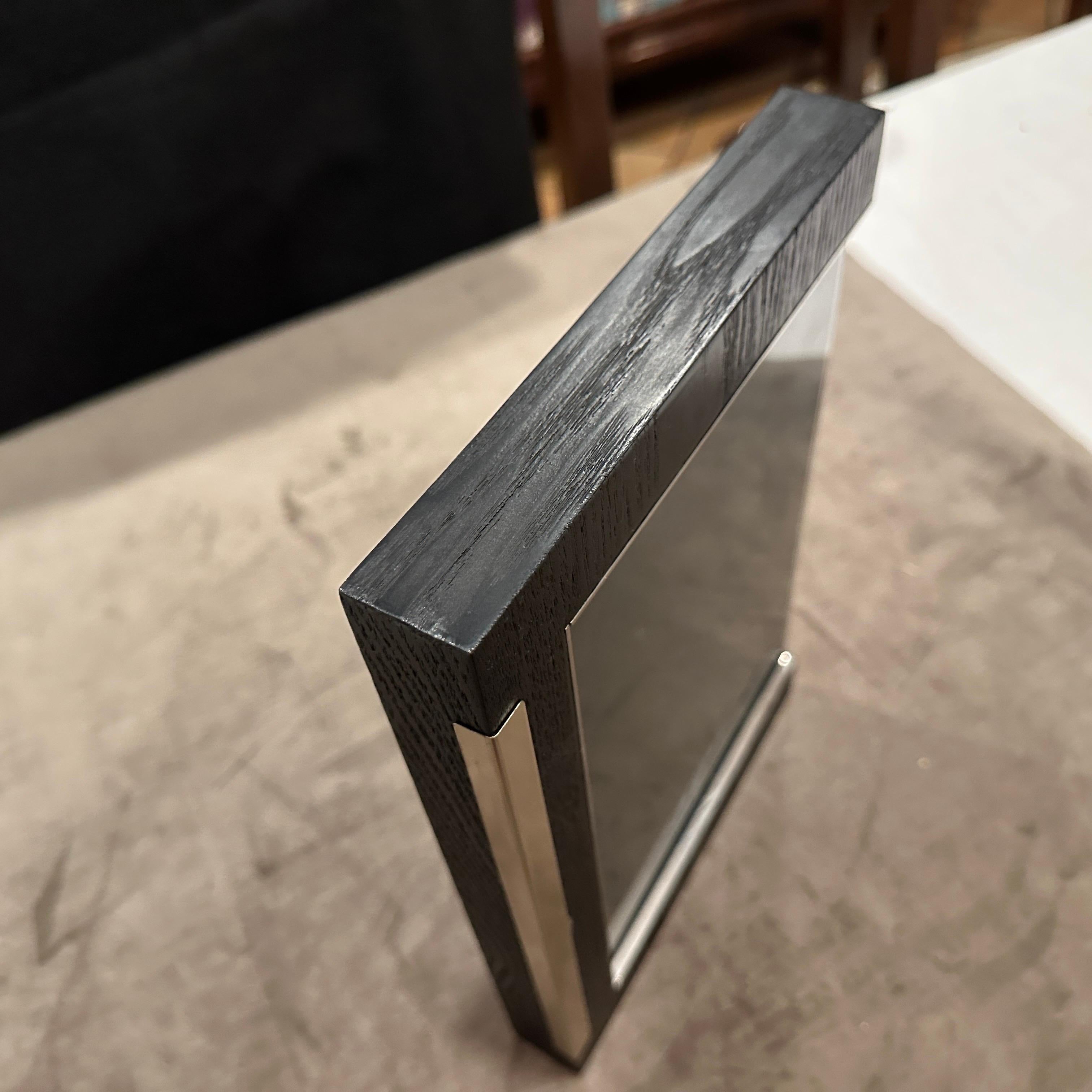 Cornice moderna degli anni '80 in argento sterling e legno ebanizzato di Silvan in vendita 2