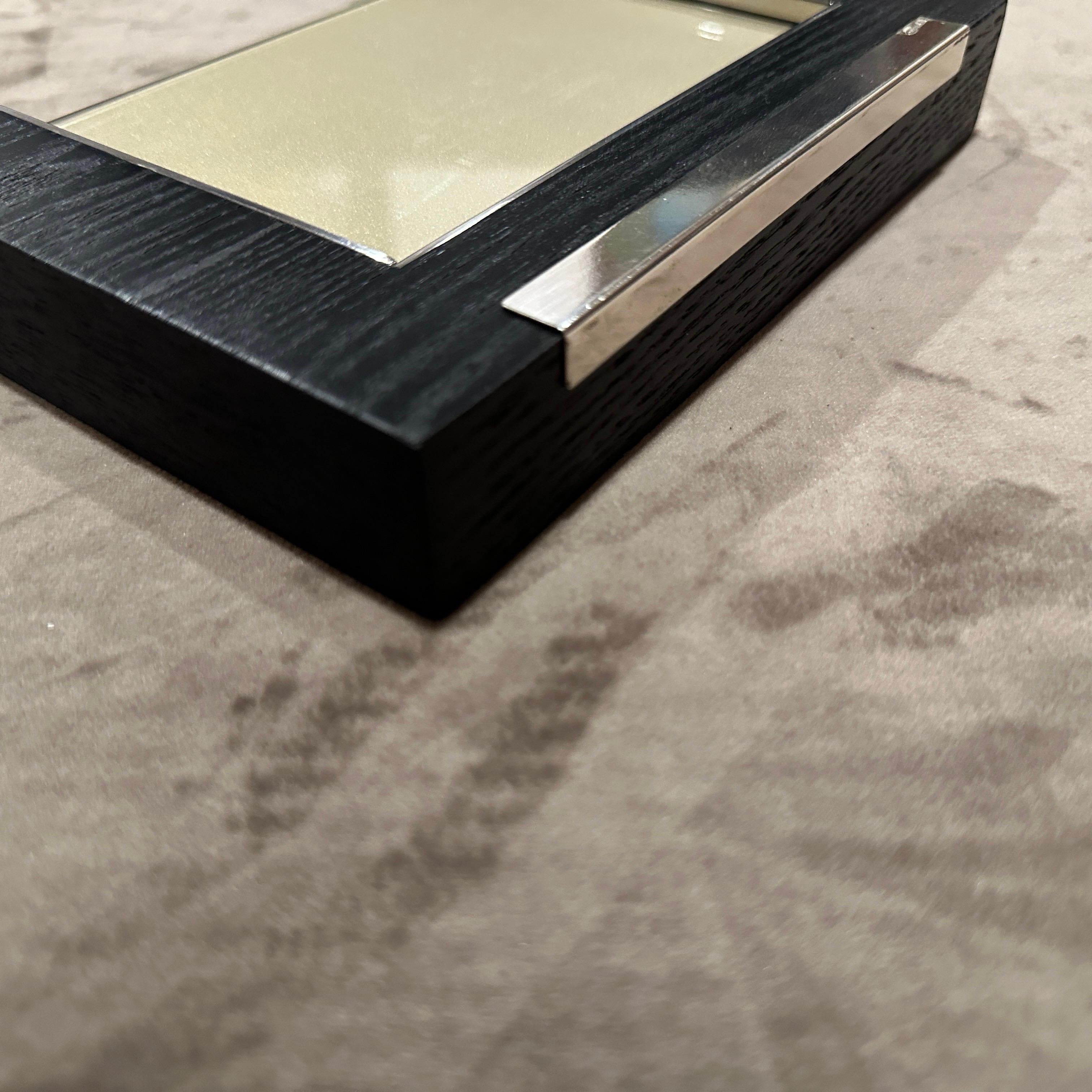 1980s Modern Sterling Silver and Ebonized Wood Picture Frame by Silvan im Angebot 1