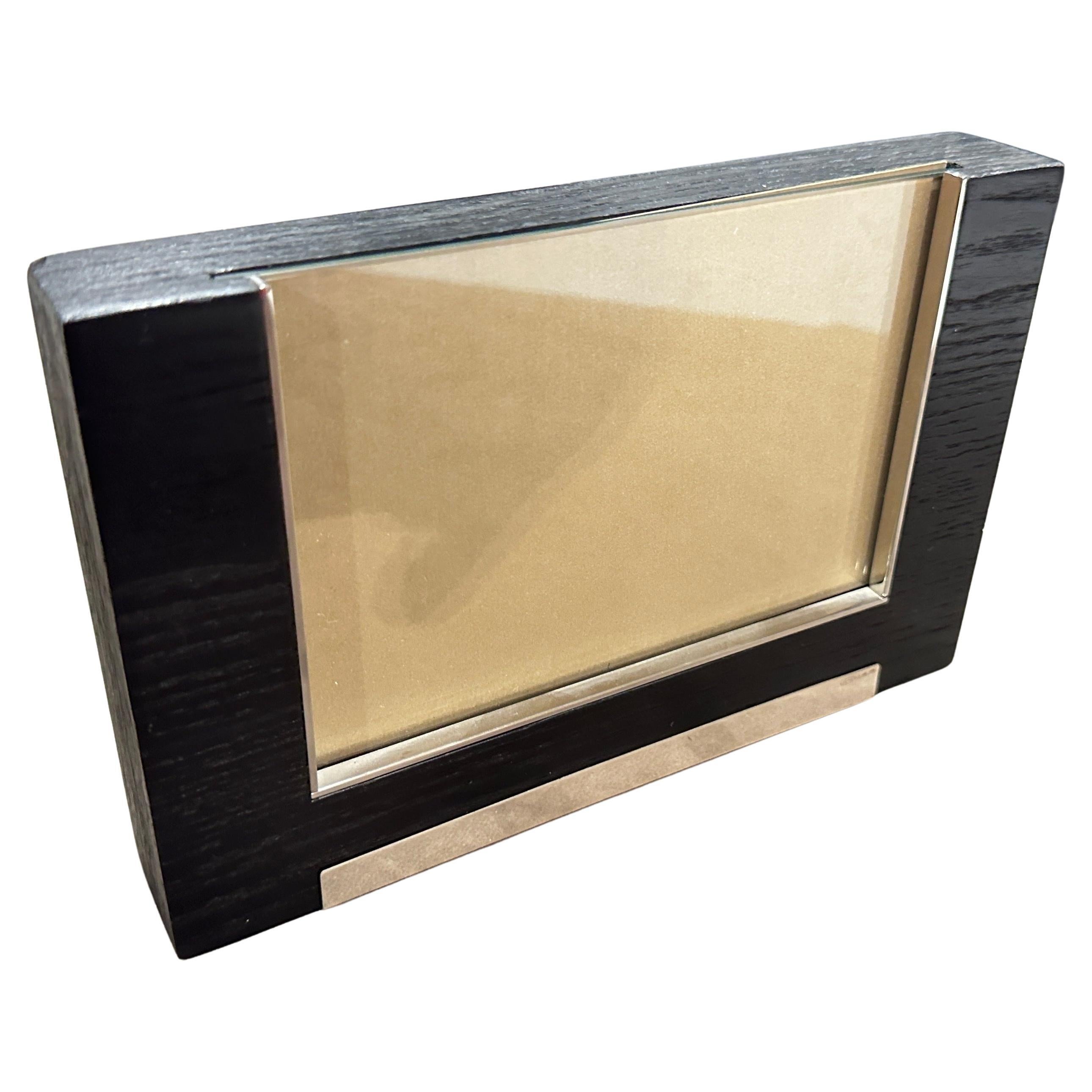 1980s Modern Sterling Silver and Ebonized Wood Picture Frame by Silvan im Angebot