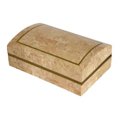 1980s Modern Tessellated Stone Rectangular Lidded Box