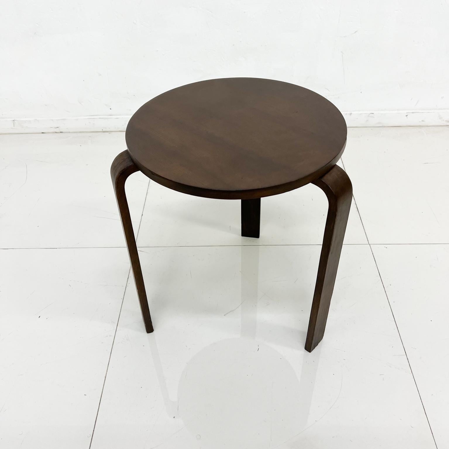 1980s Modern Three Leg Low Stool Iconic Design Style of Alvar Aalto Denmark In Good Condition For Sale In Chula Vista, CA