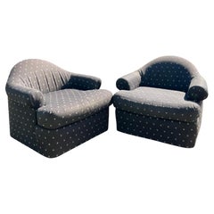 Pareja de sillones giratorios vintage modernos de los años 80 de Robert Allen