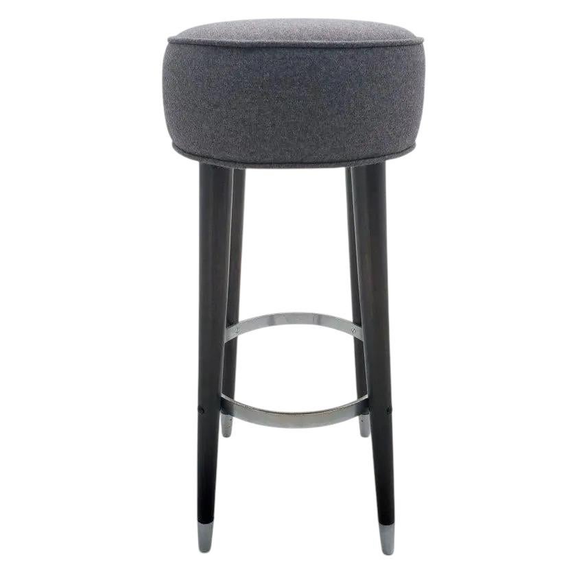 Inconnu Paire de tabourets modernes des années 1980, chrome et mohair en vente