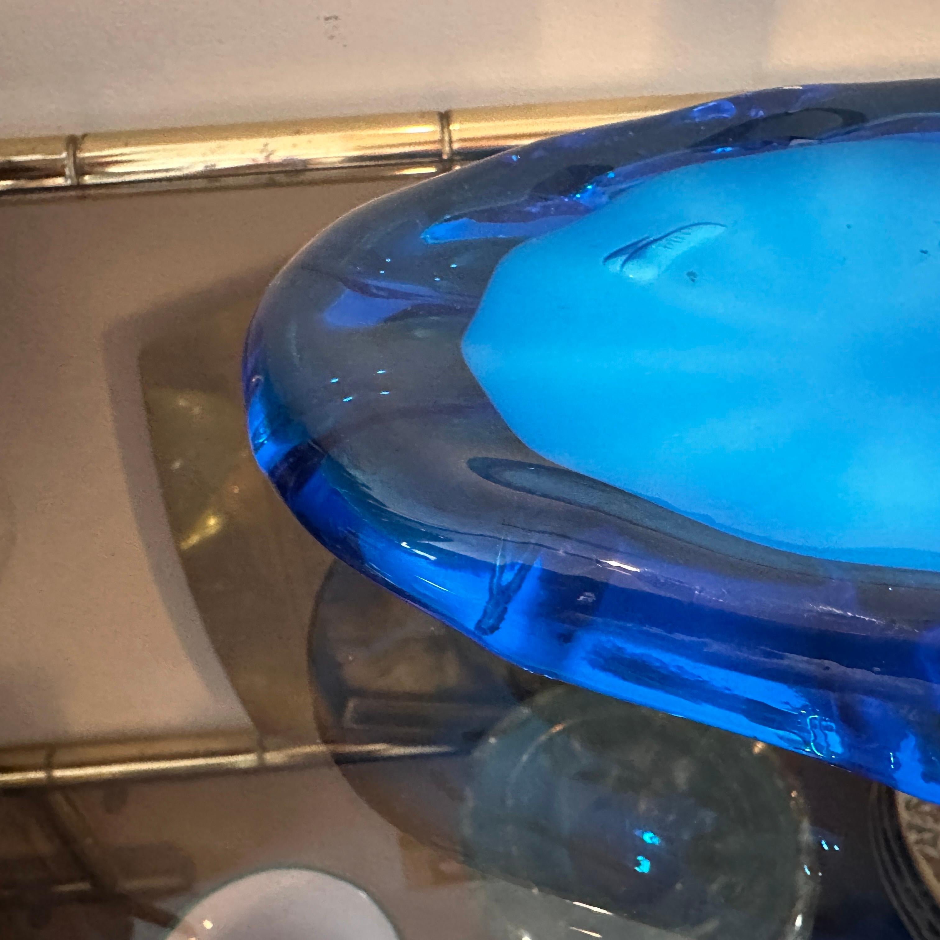 Vide Pochette in vetro di Murano modernista degli anni '80, blu e turchese In condizioni buone in vendita a Aci Castello, IT