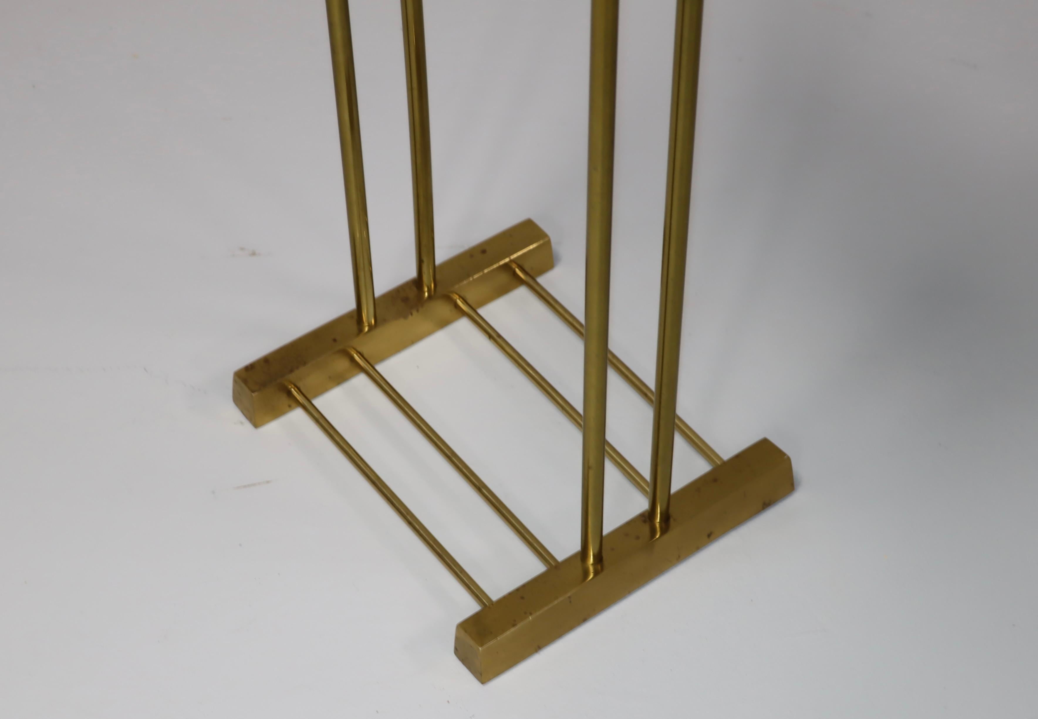 1980's Modernist Brass Valet Stand By Decorative Crafts Inc. For Sale 8