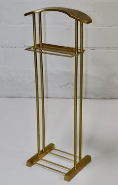 1980's Modernist Brass Valet Stand By Decorative Crafts Inc.