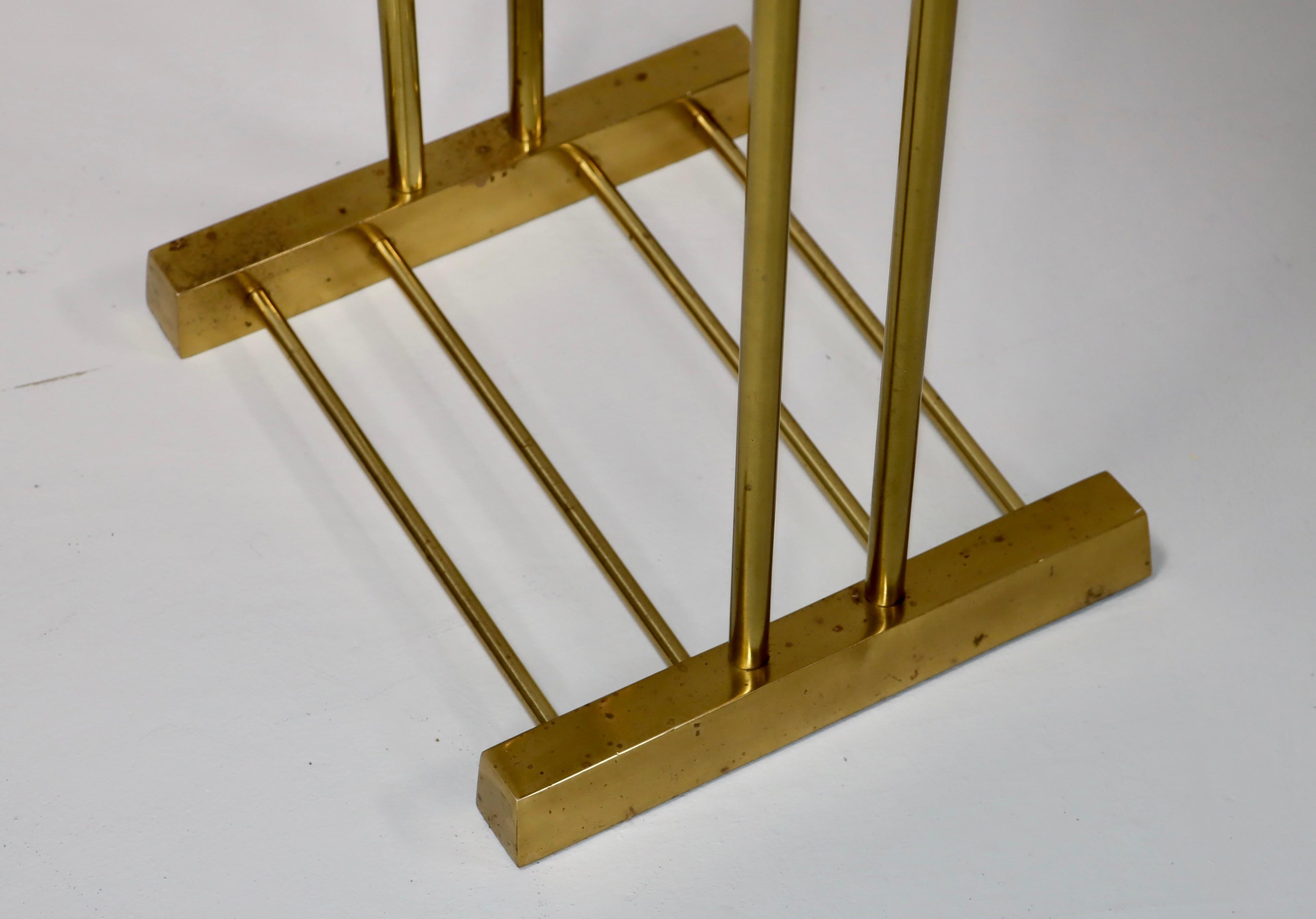 Mid-Century Modern 1980's Modernist Brass Valet Stand By Decorative Crafts Inc. For Sale
