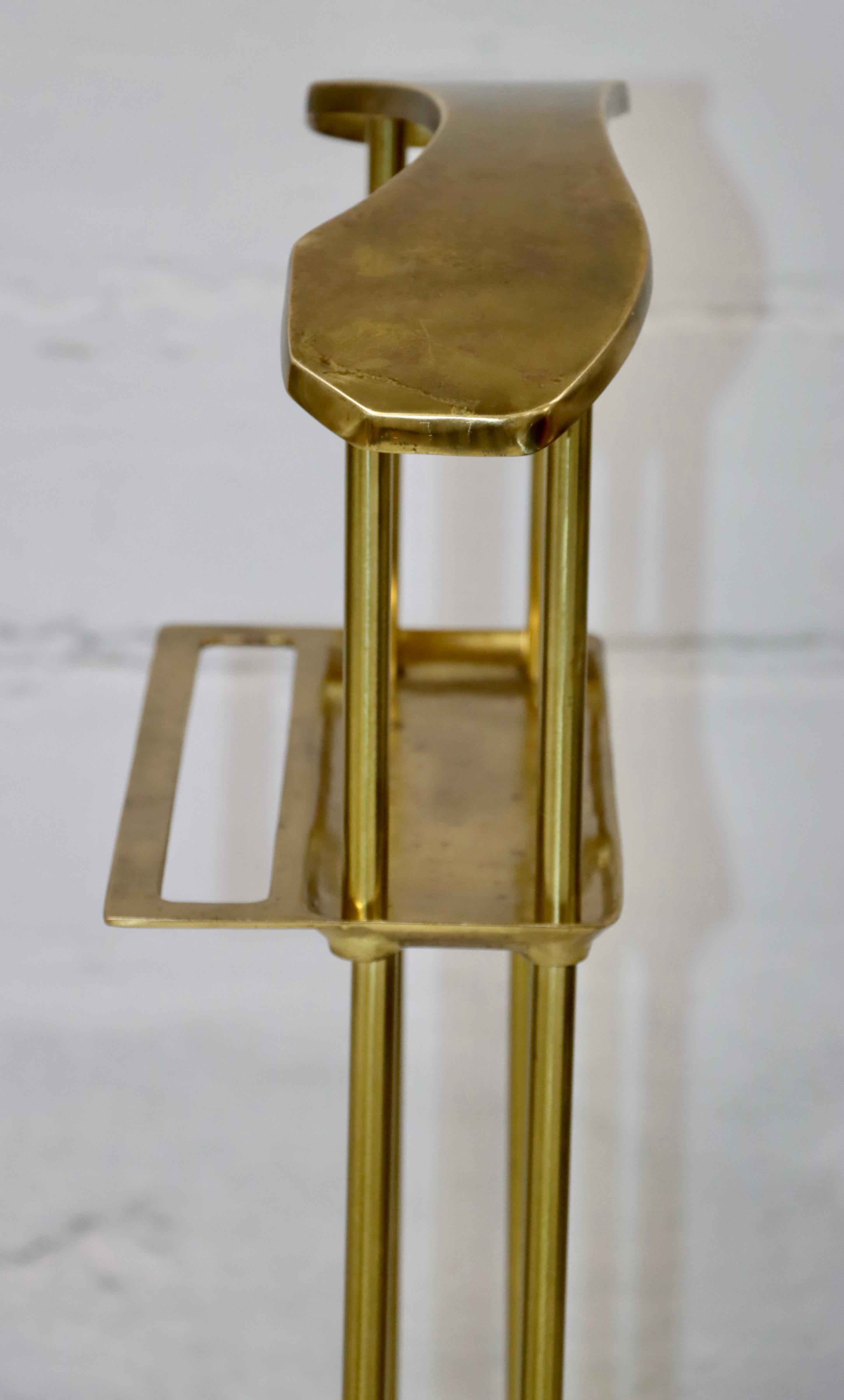 Late 20th Century 1980's Modernist Brass Valet Stand By Decorative Crafts Inc. For Sale