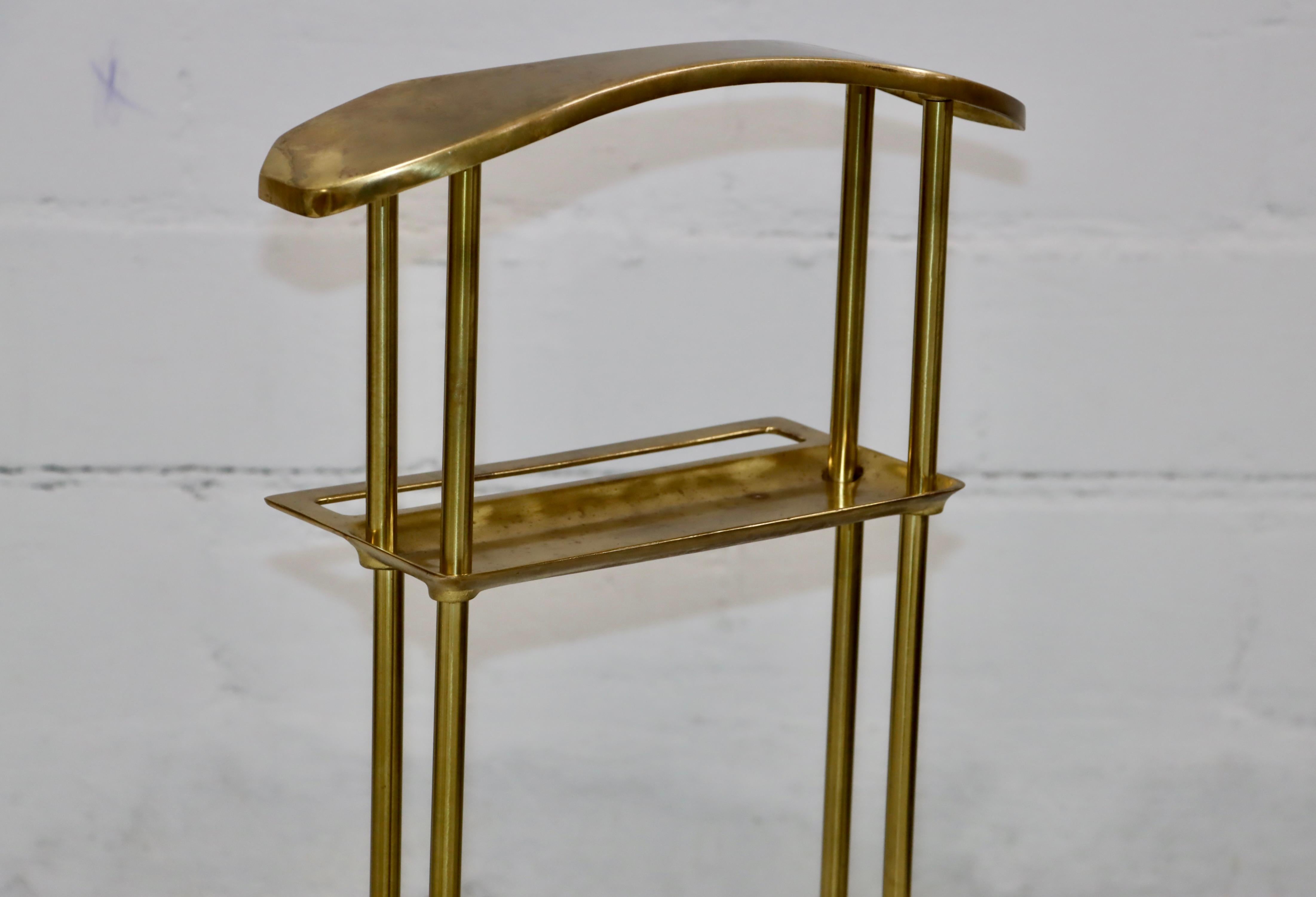 1980's Modernist Brass Valet Stand By Decorative Crafts Inc. For Sale 1