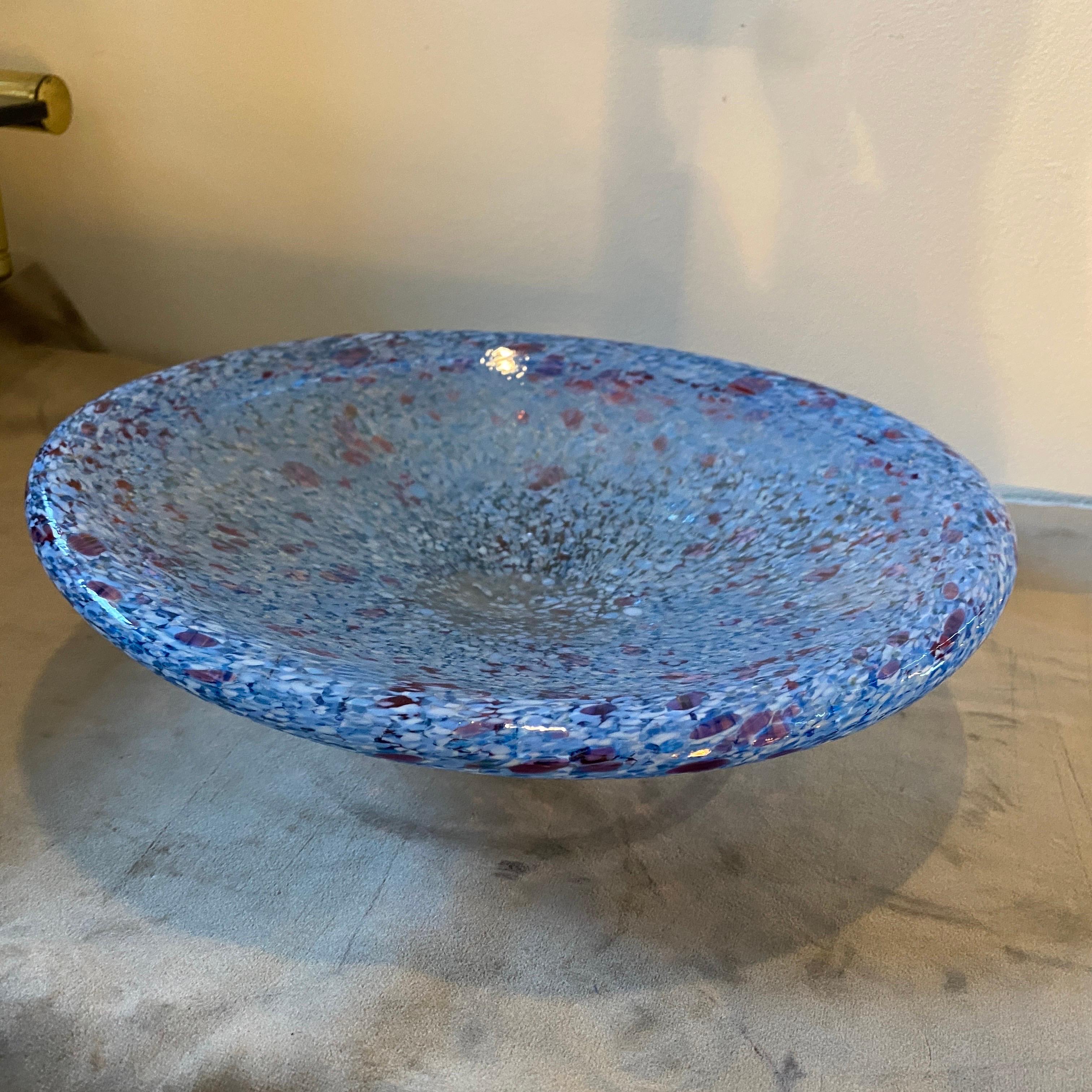 1980s Modernist Carlo Moretti Style Murano Glass Round Centerpiece In Excellent Condition In Aci Castello, IT