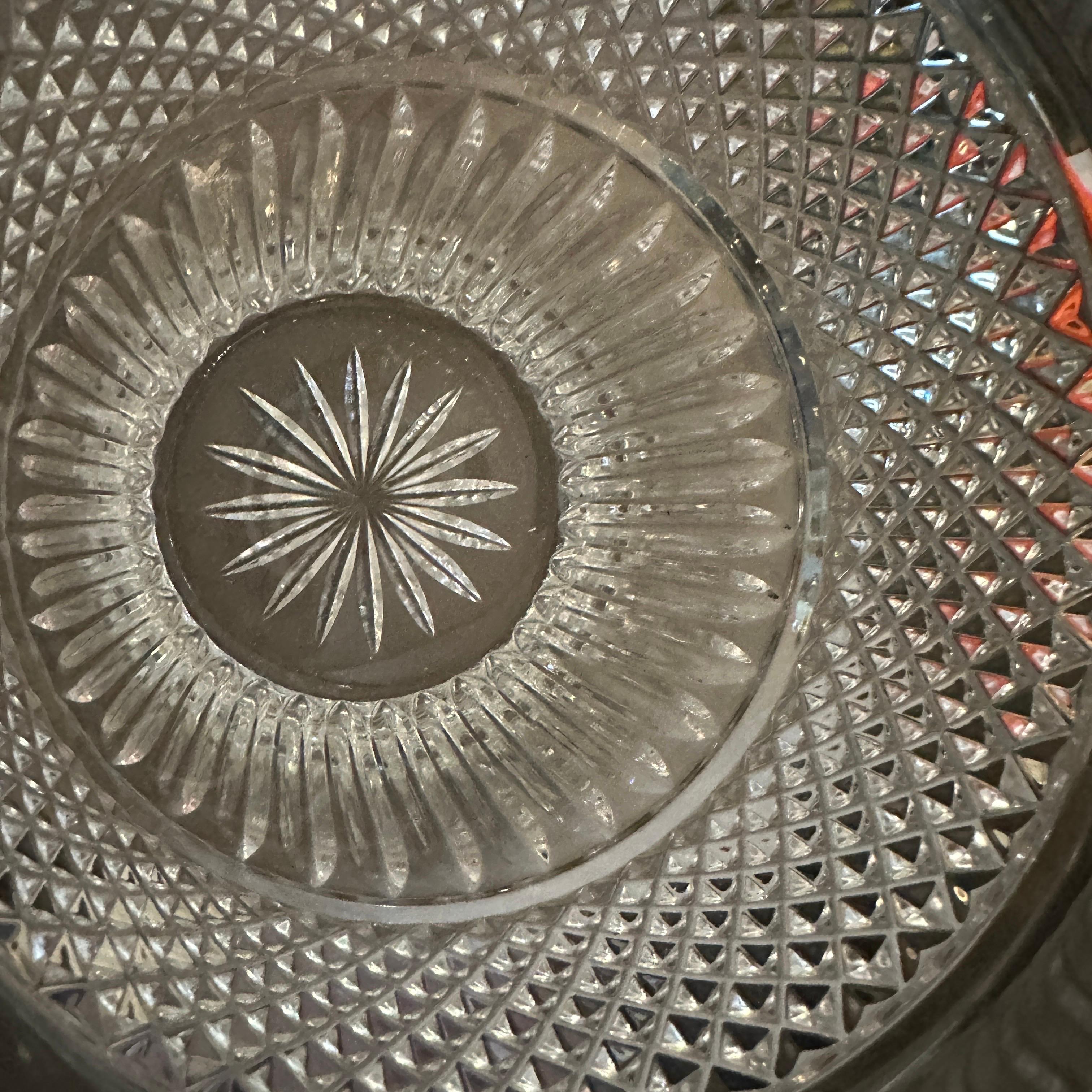 1980s Modernist Crystal and Silver Plate French Wine Cooler For Sale 3