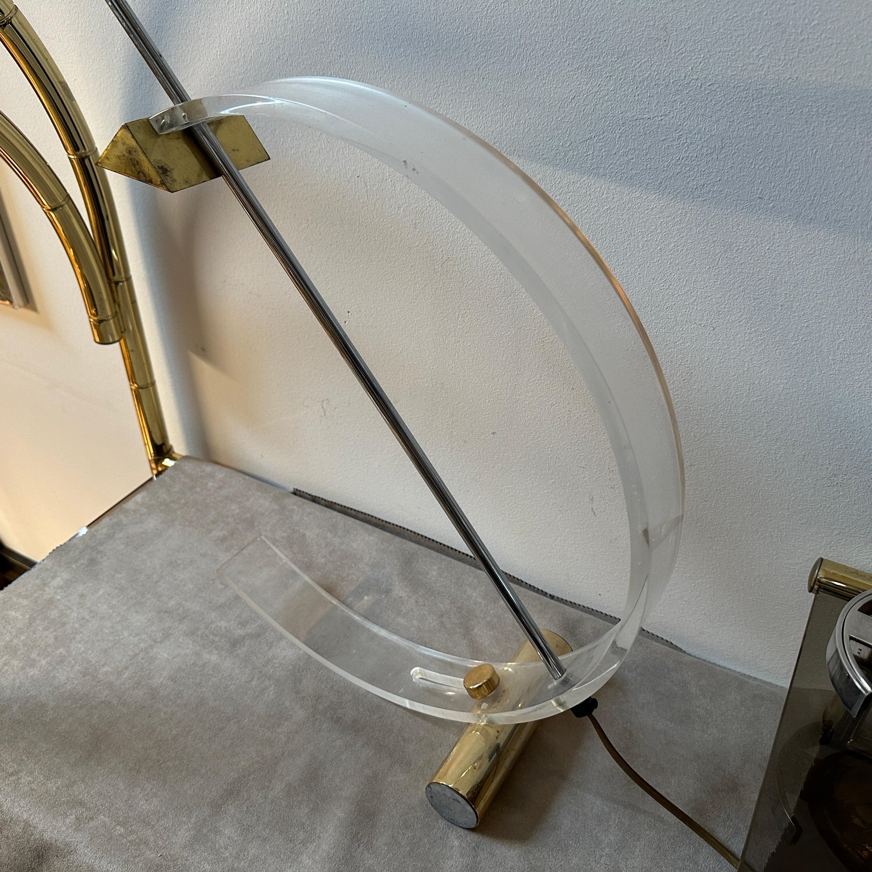 1980s Modernist Design Italian Arc Table Lamp For Sale 6