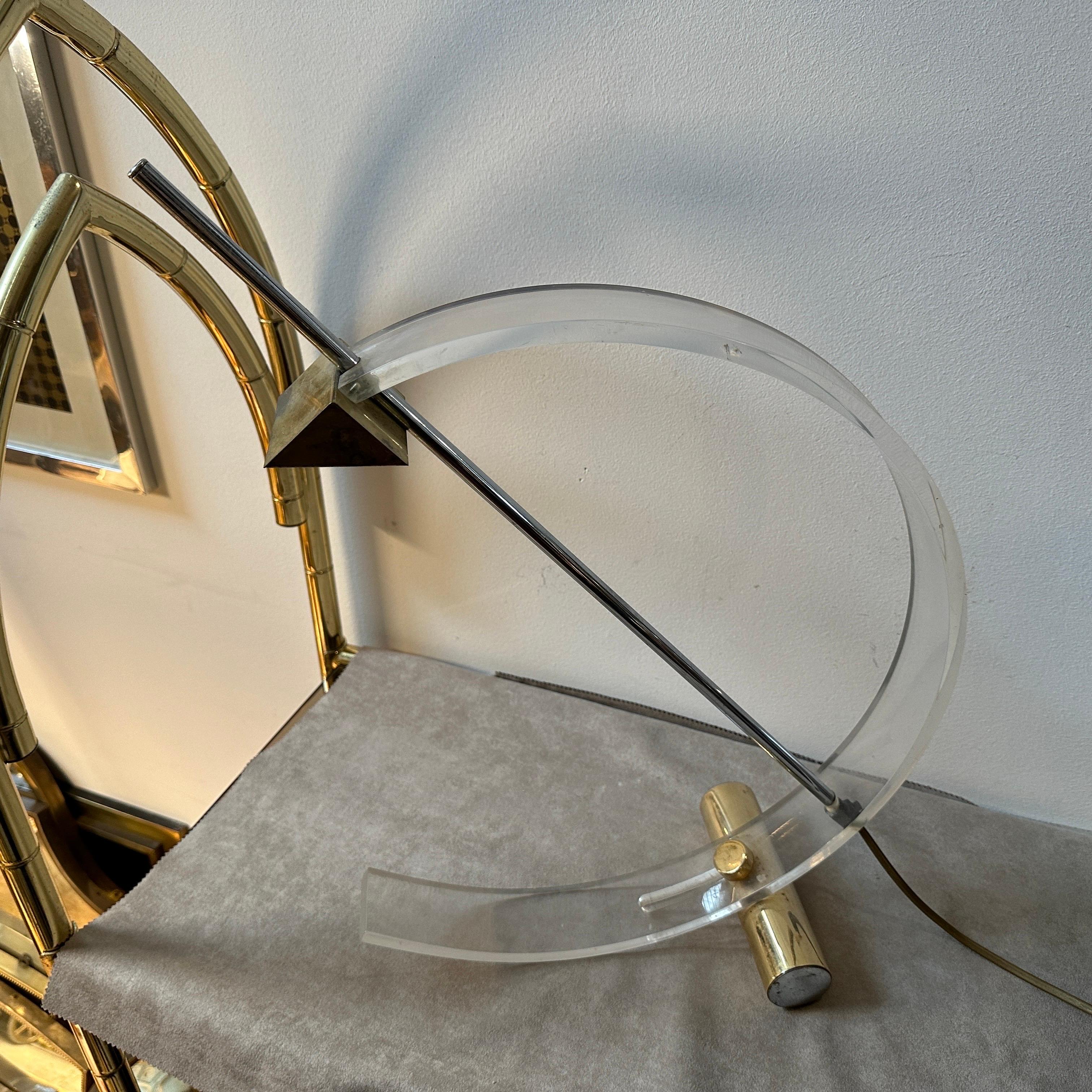 1980s Modernist Design Italian Arc Table Lamp For Sale 1