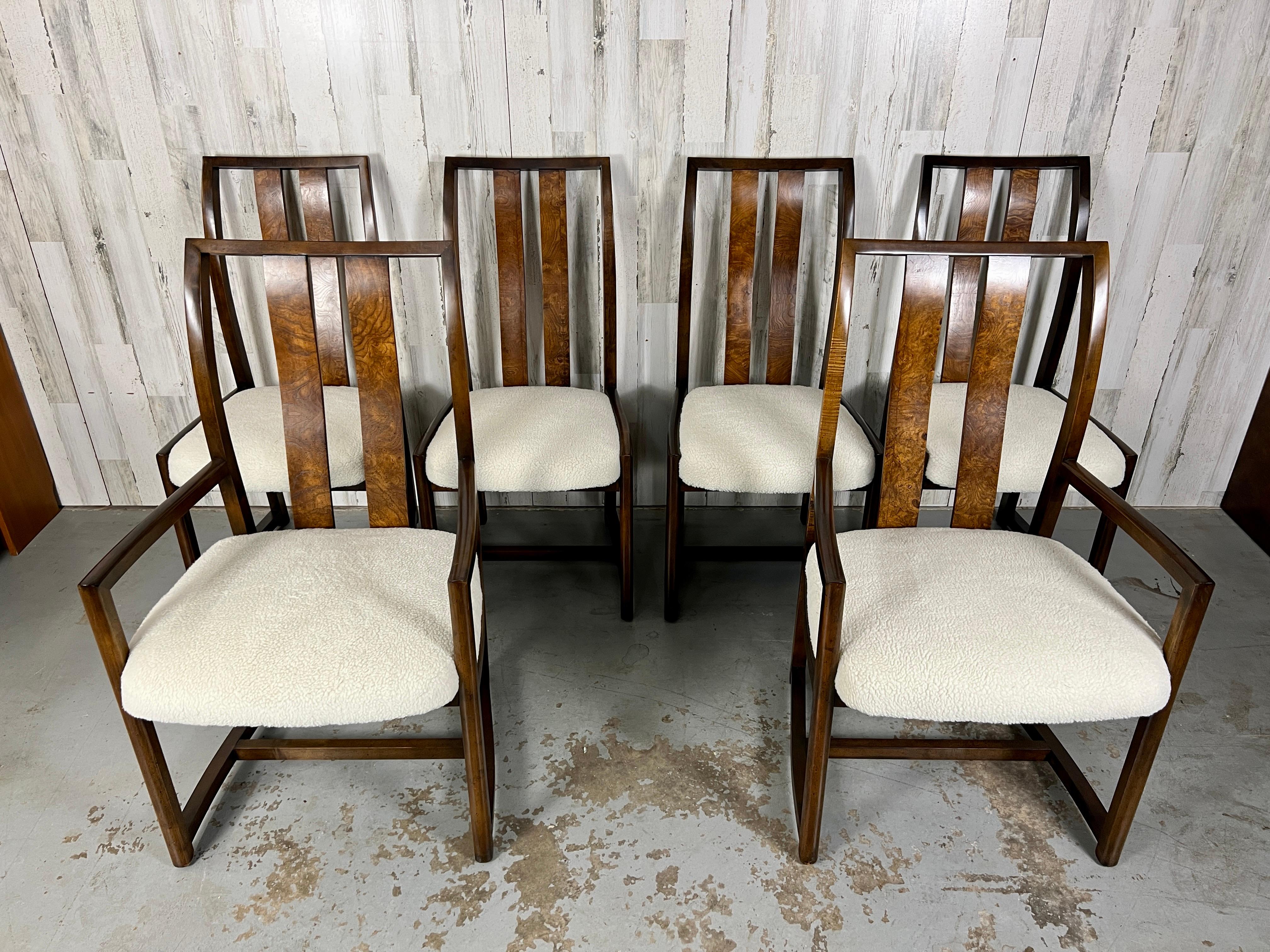 Modernistische Esszimmerstühle aus den 1980er Jahren mit Wurzelholz-Rückenlehne (Nordamerikanisch) im Angebot