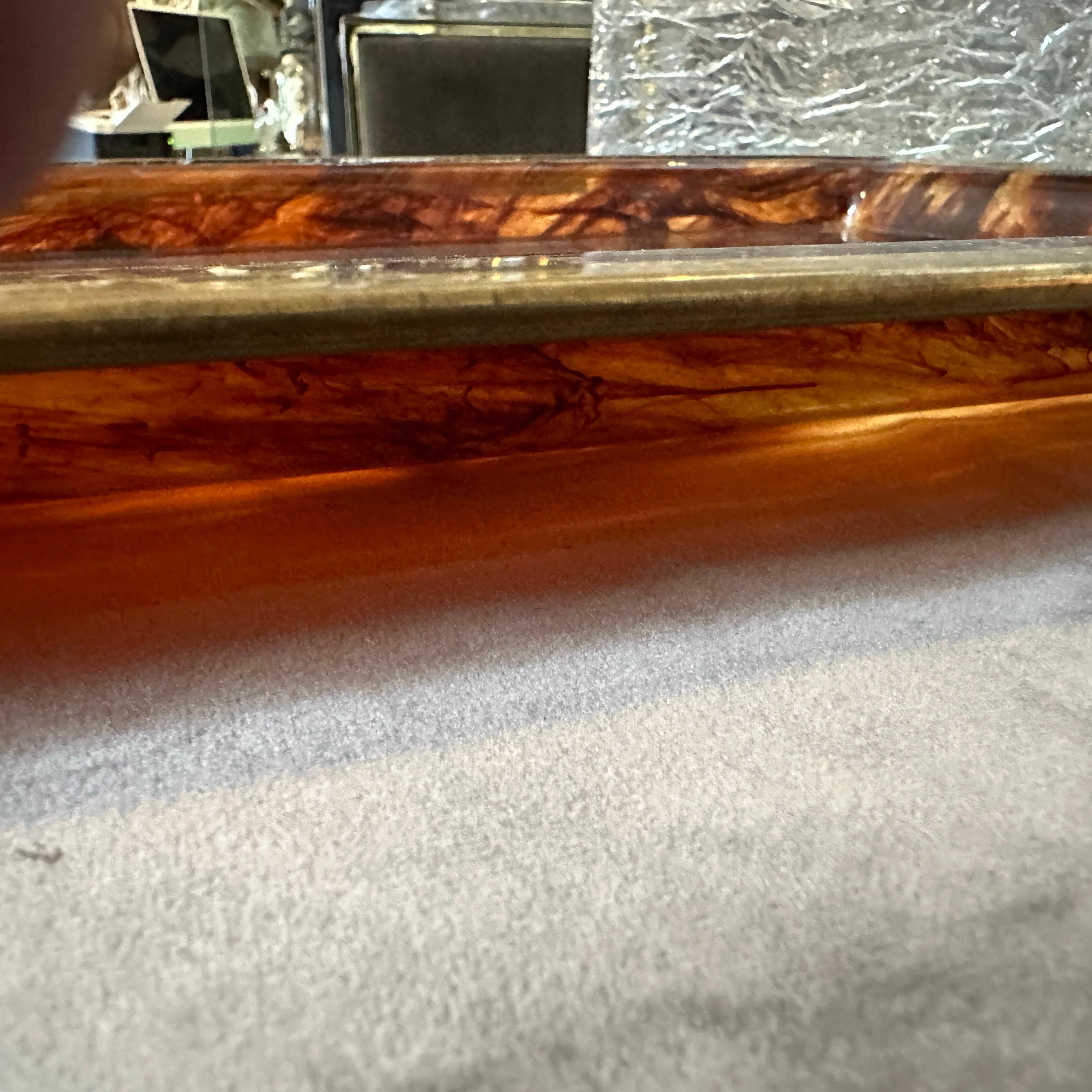 Plateau italien moderniste en lucite écaille de tortue fausse des années 1980 par Ulderico Cavinato en vente 2